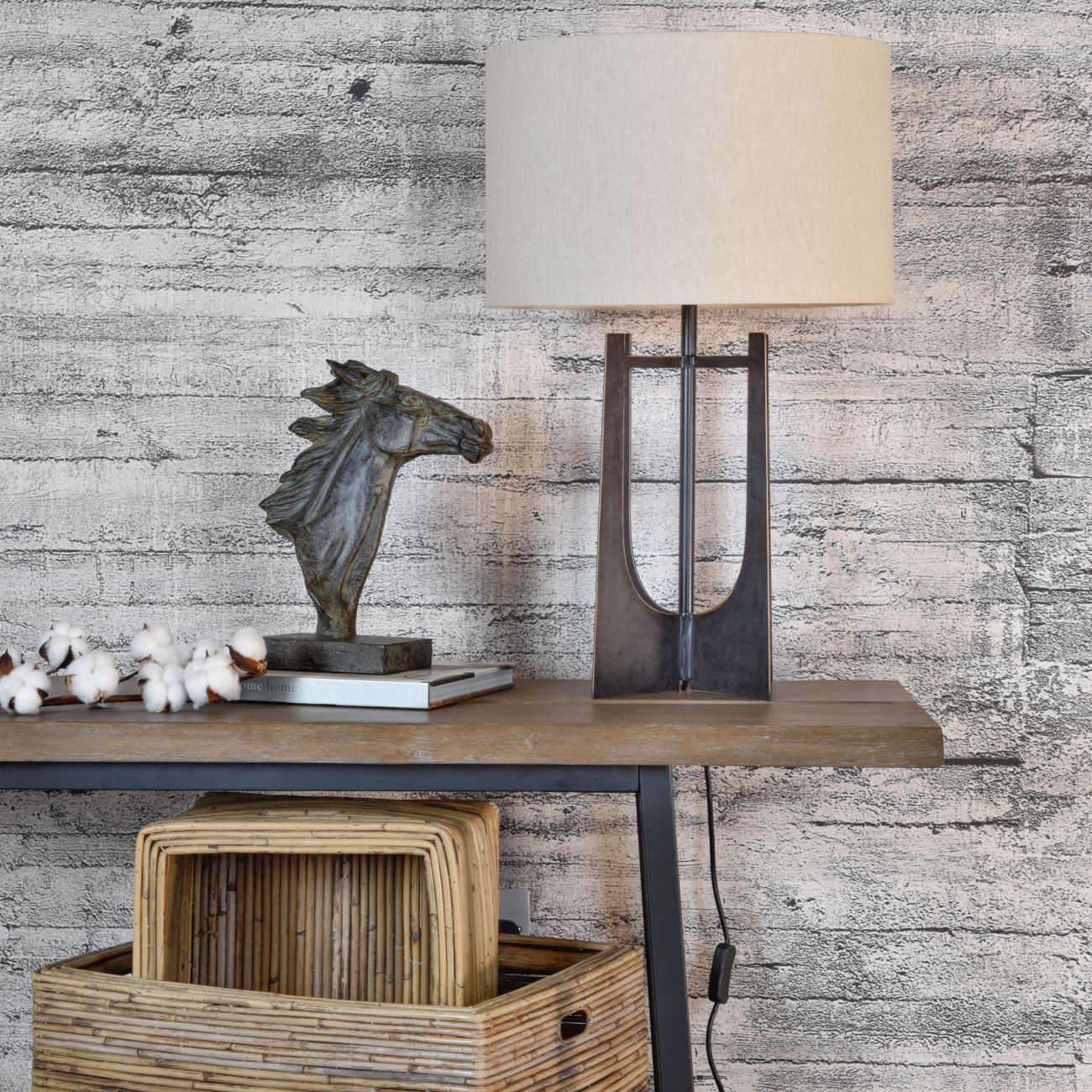 Glenthorpe Table Lamp C/W Linen Shade