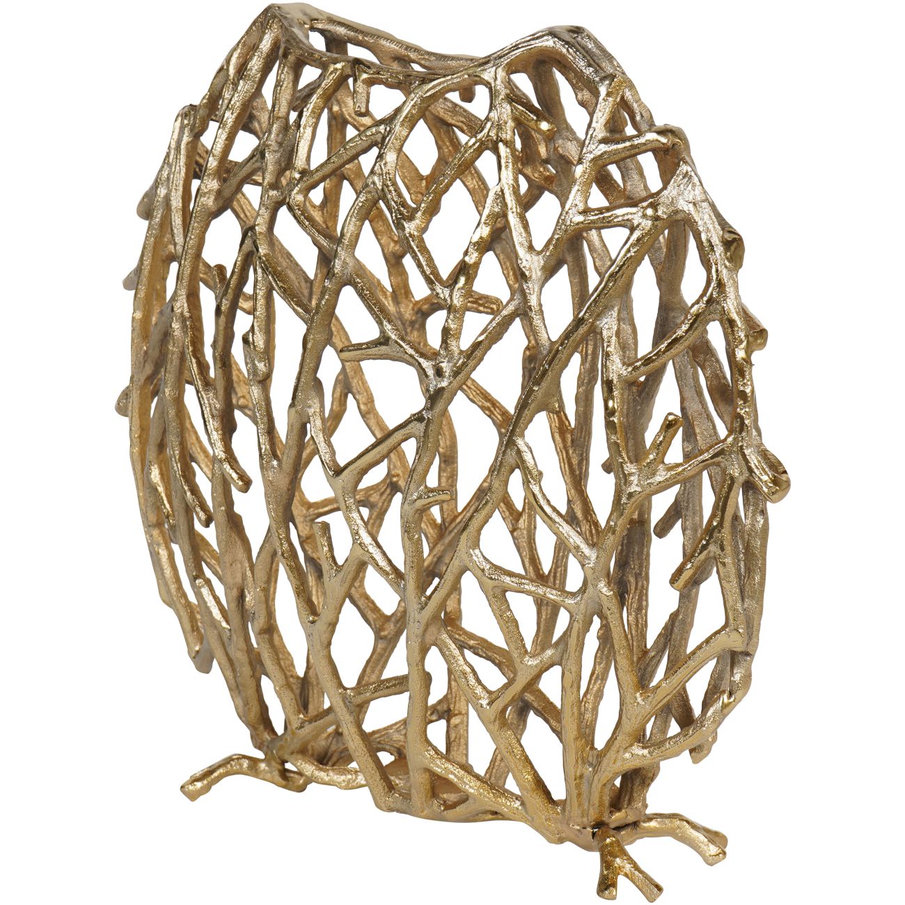 Twig Sculpture Vase in Gold