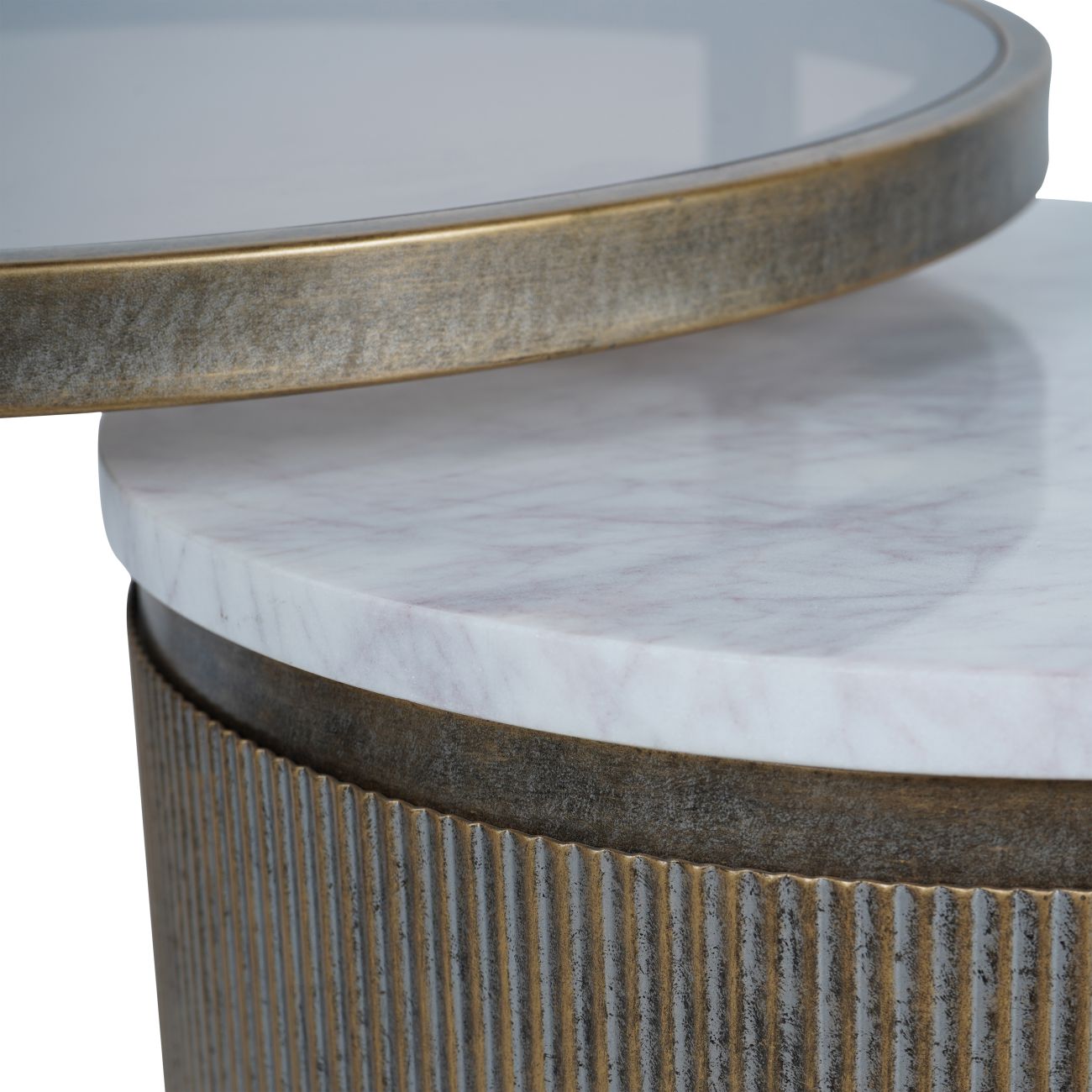 Belvedere Aged Gold Nesting Side Tables