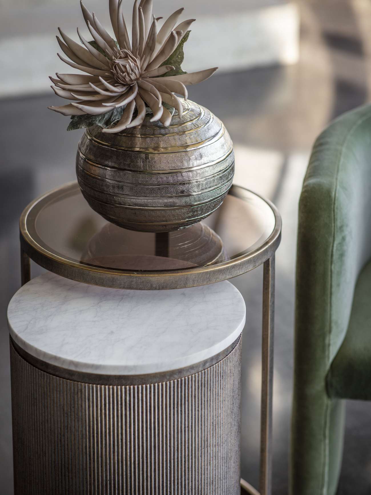 Belvedere Aged Gold Nesting Side Tables