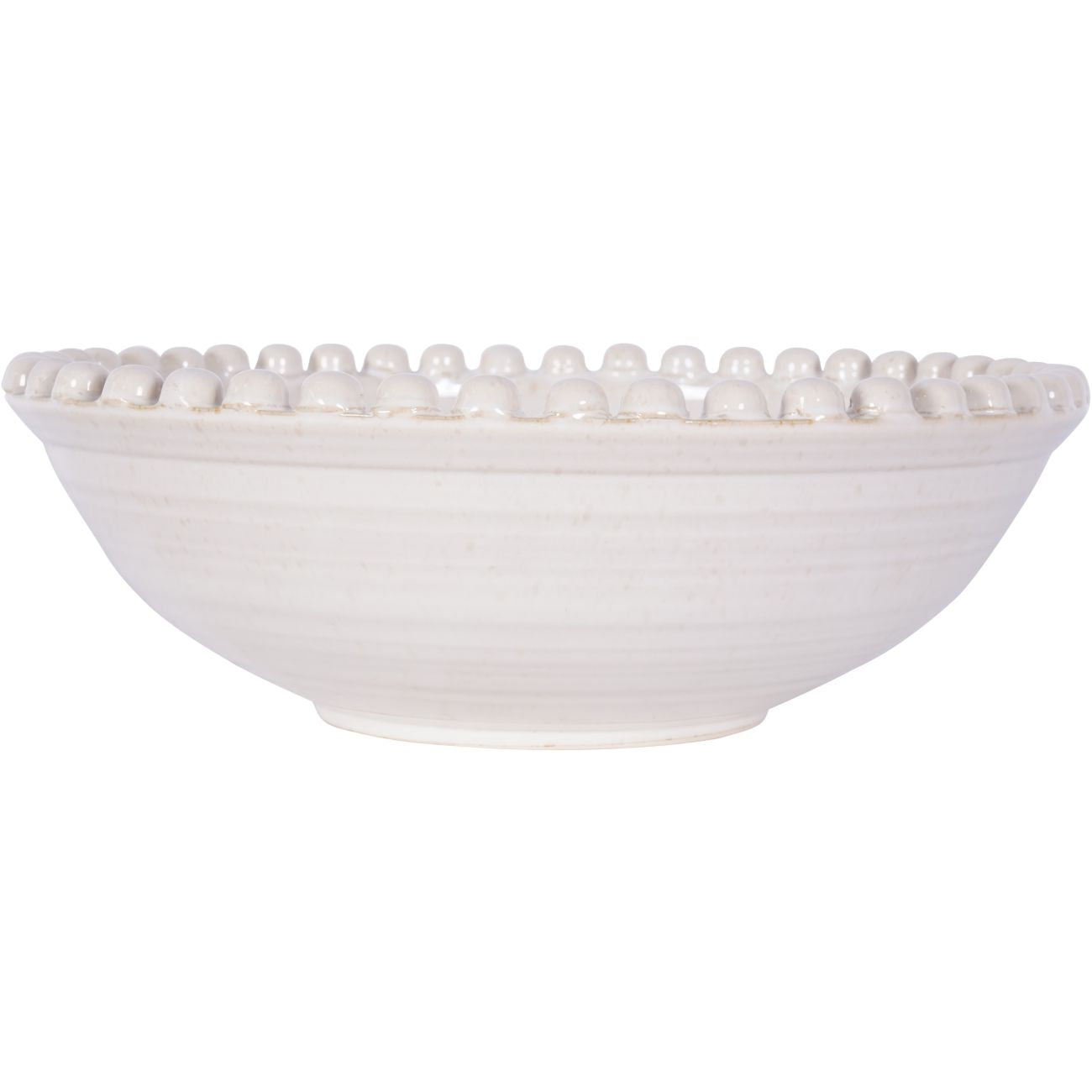 Mediterranean Reactive Cream Glaze Ceramic Bowl