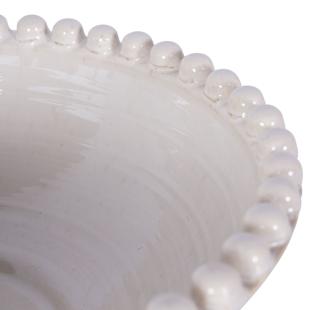 Mediterranean Reactive Cream Glaze Ceramic Bowl