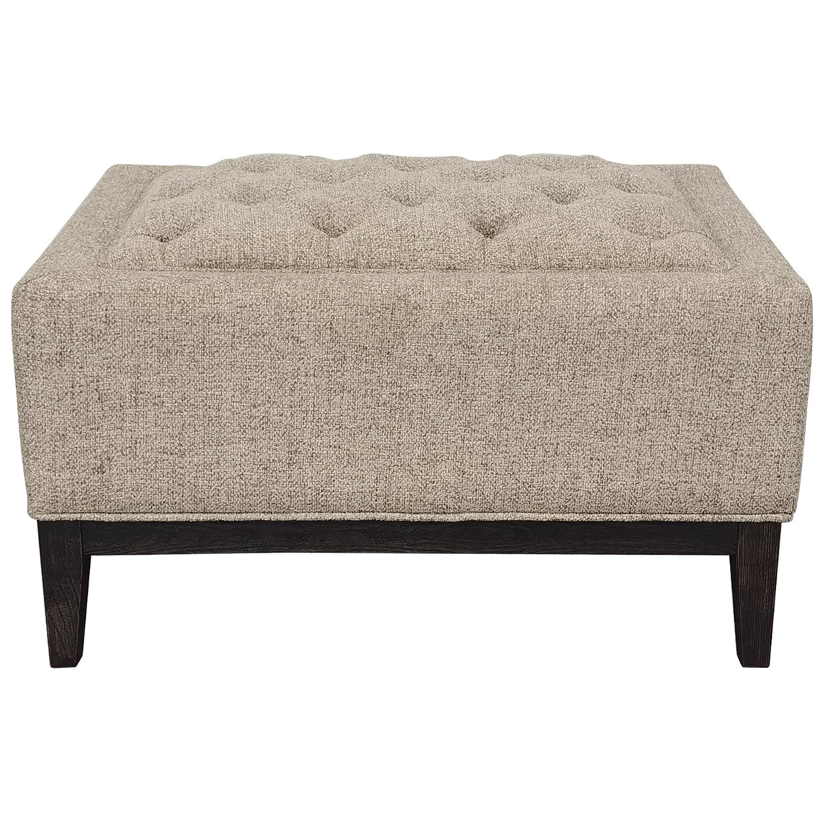 Theodore Buttoned Stool Dark Taupe