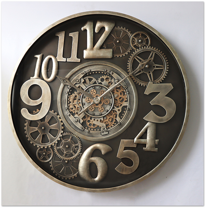 Bronze Wall Clock with Gold Detailing
