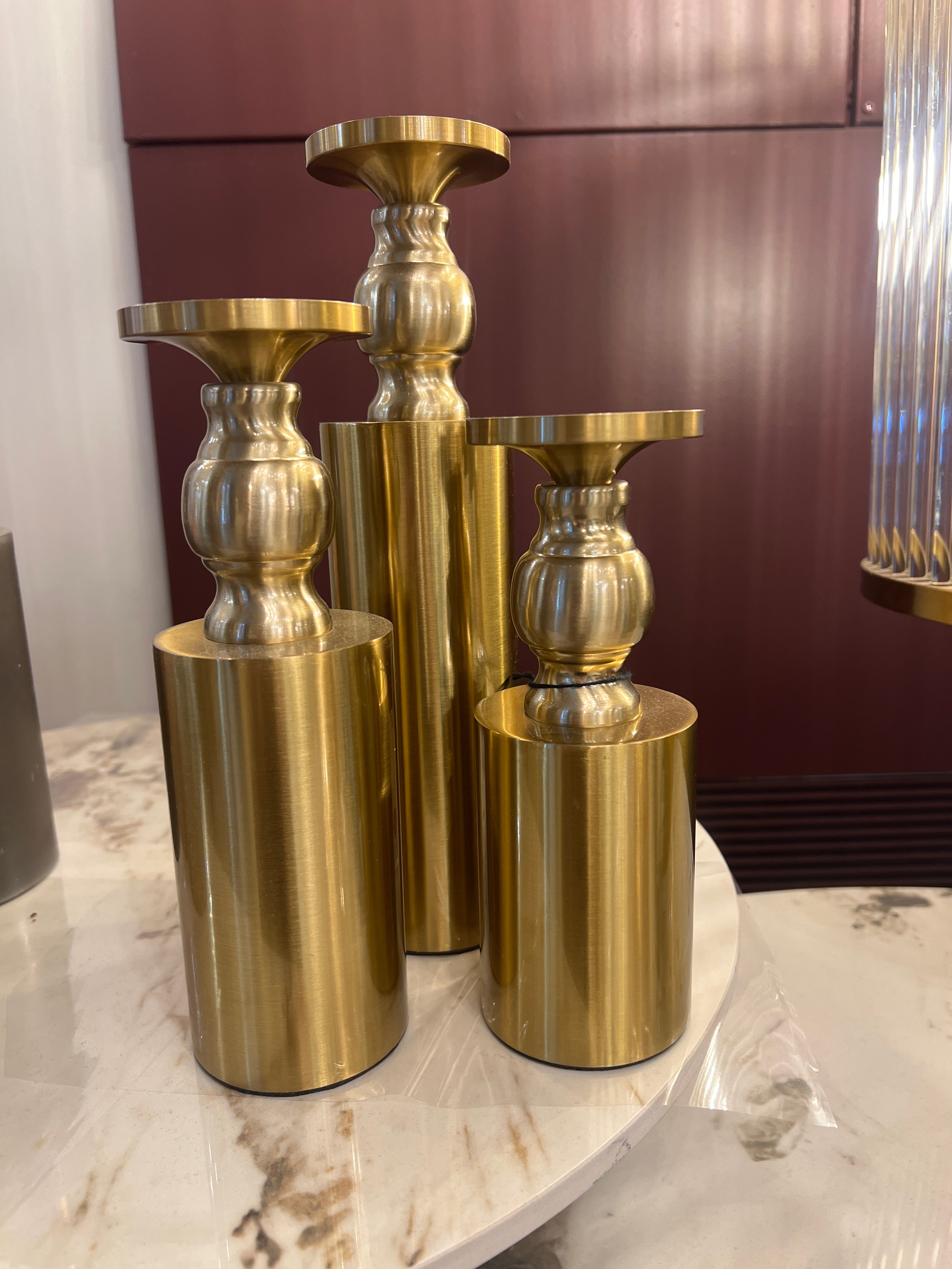 Brass Candle Holders Set of 3