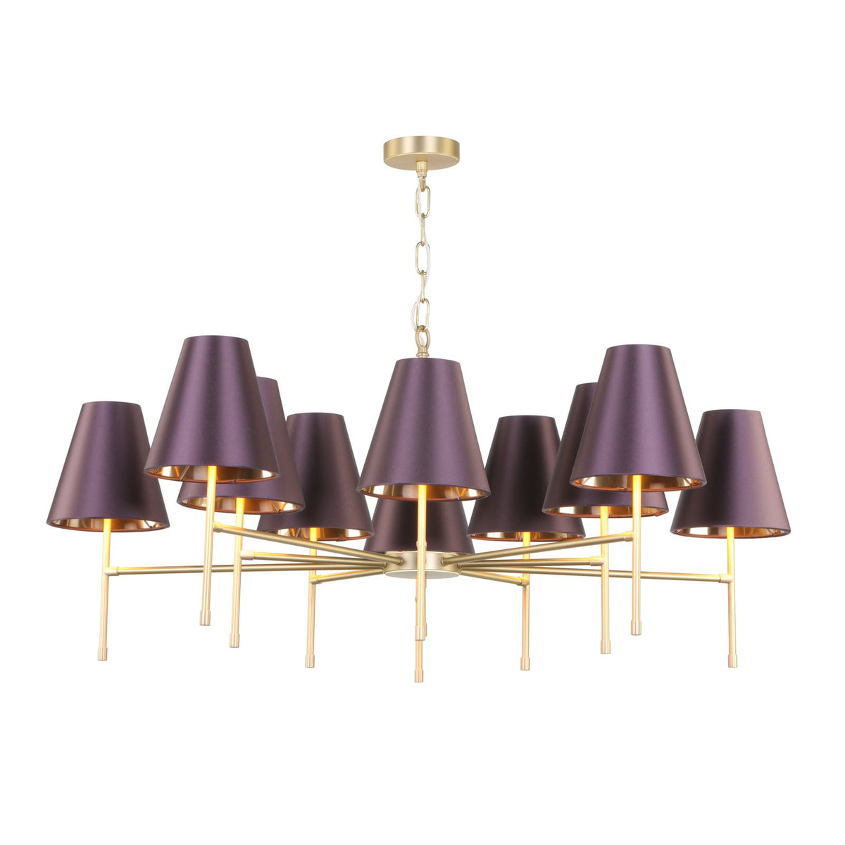 Aix 10 Light Brushed Brass Pendant Fitting Only