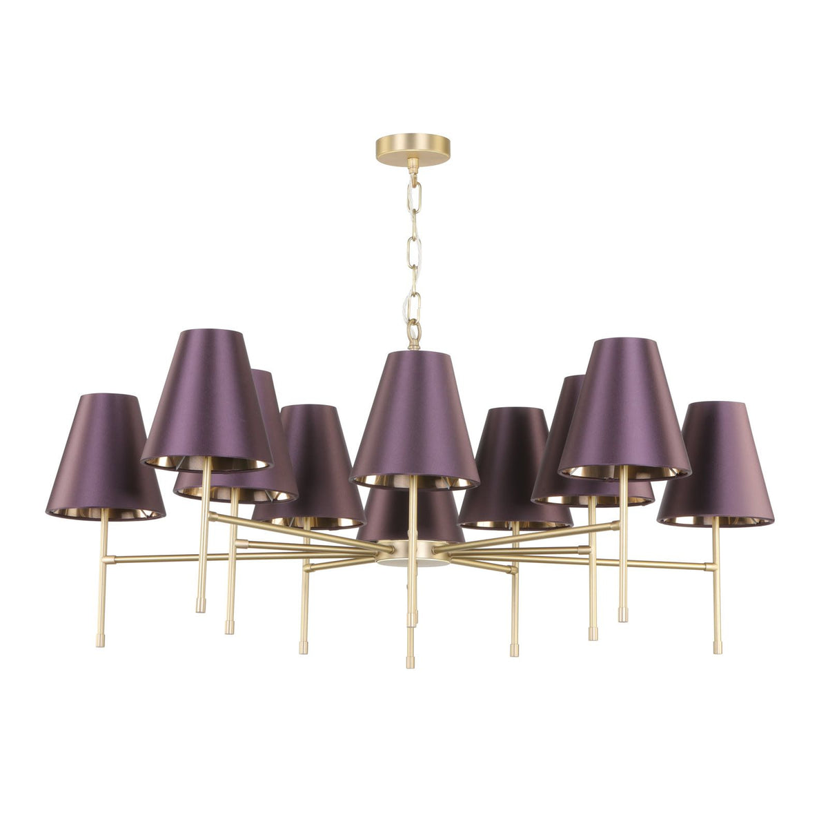 Aix 10 Light Brushed Brass Pendant Fitting Only
