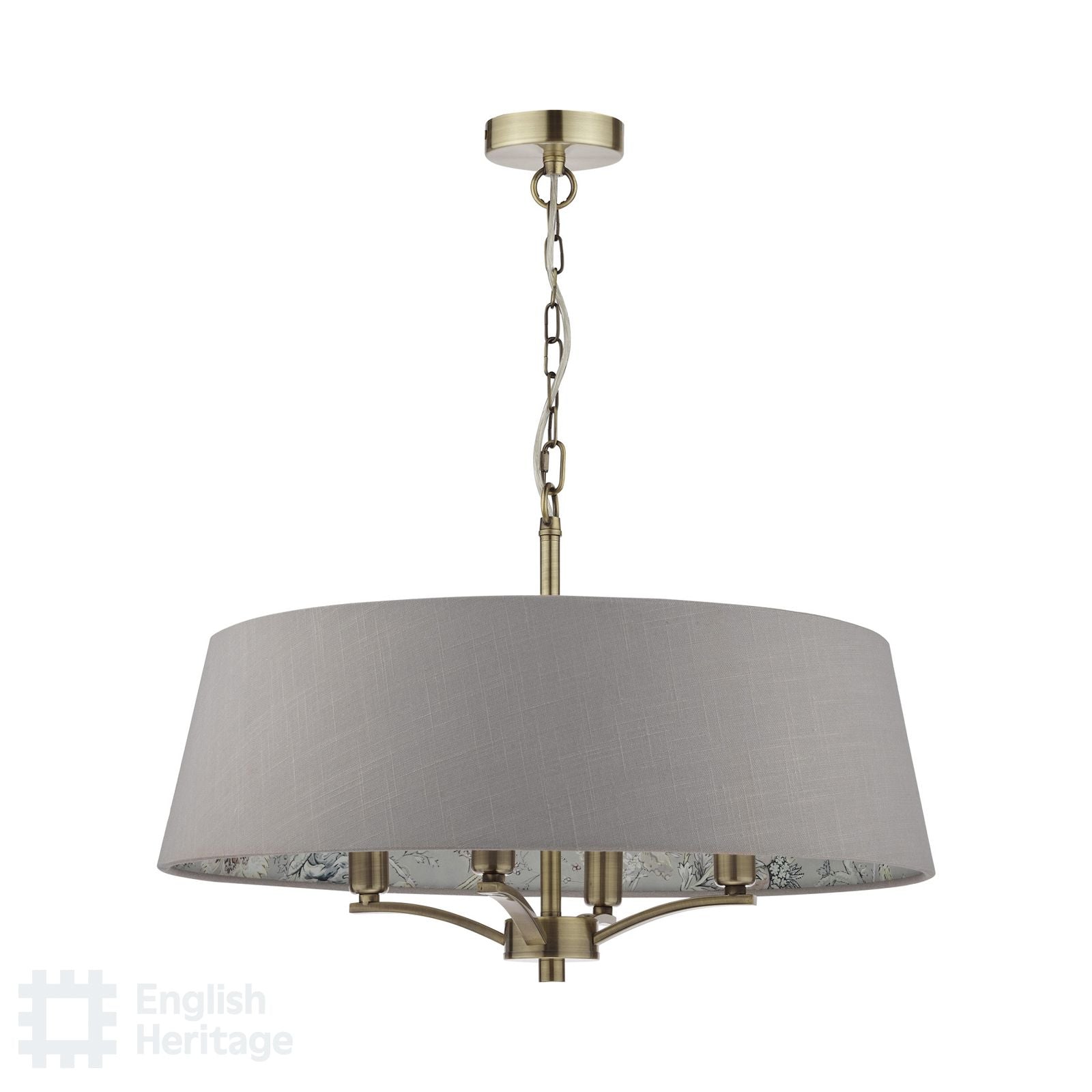 Birch Antique Brass & Taupe Pendant