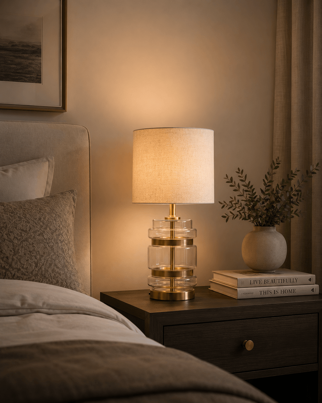 Hartley Satin Brass Table Lamp C/W Shade