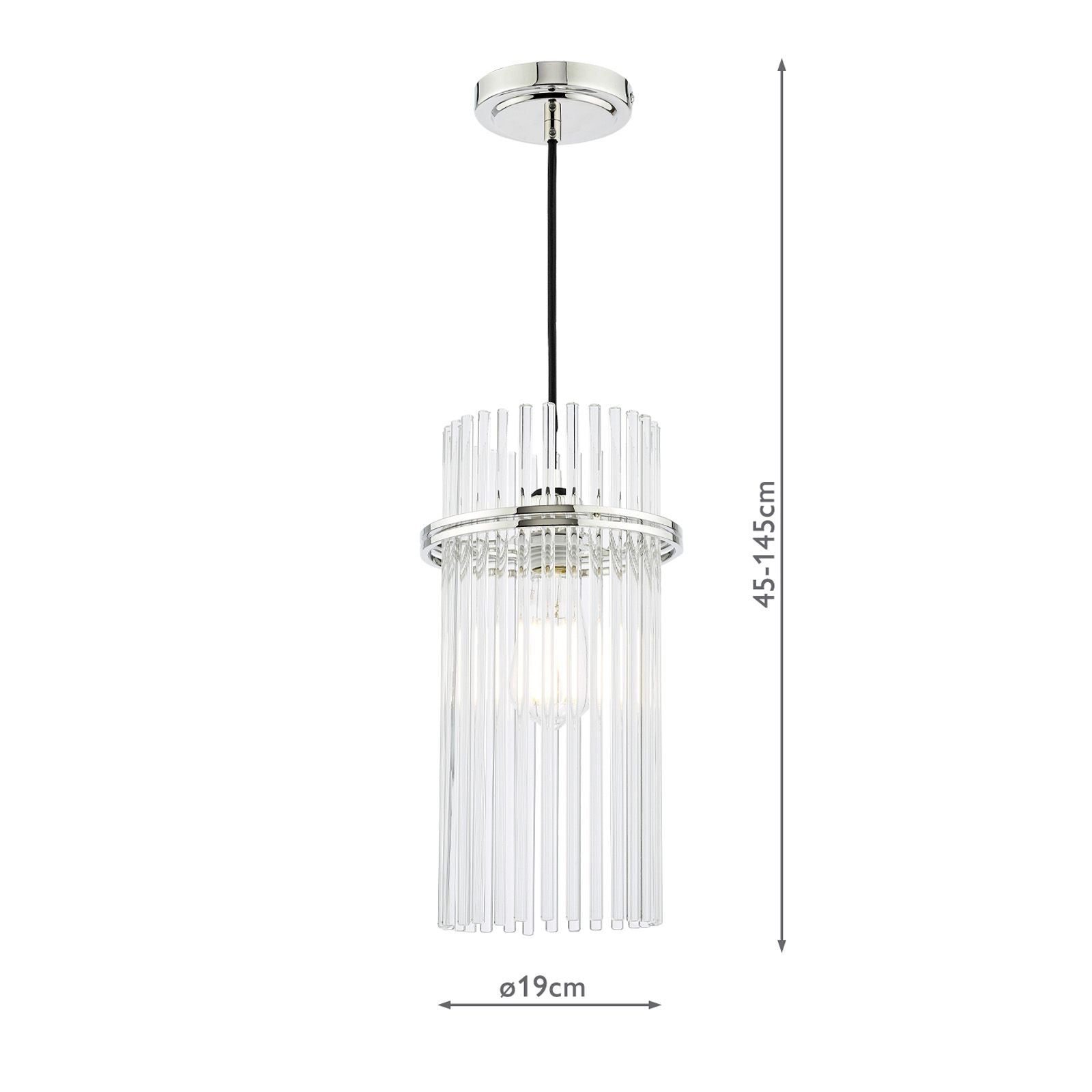 Eltham Polished Nickel Single Pendant