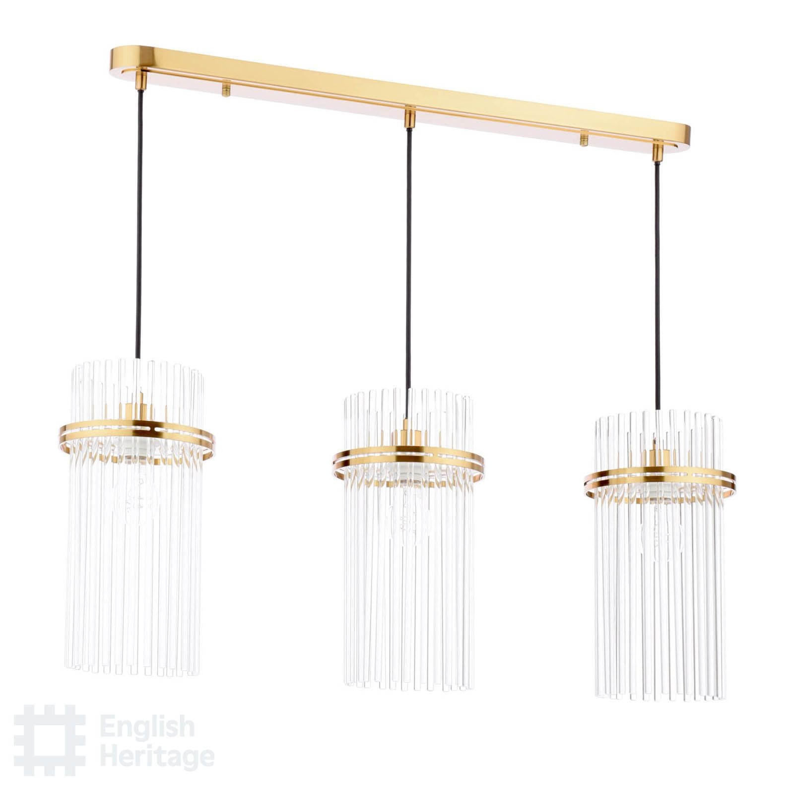 Eltham Antique Gold 3 Light Bar Pendant