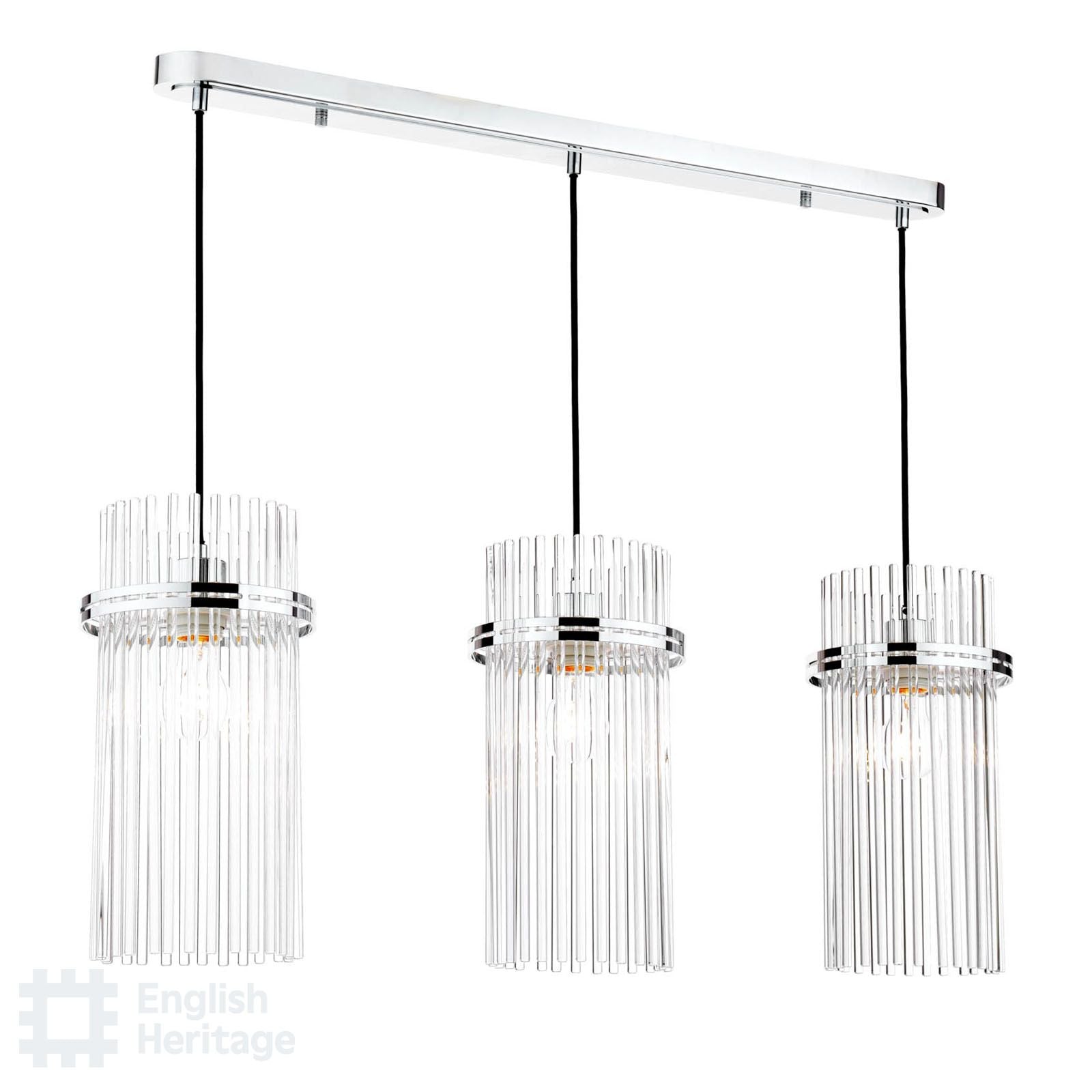 Eltham Polished Nickel 3 Light Bar Pendant