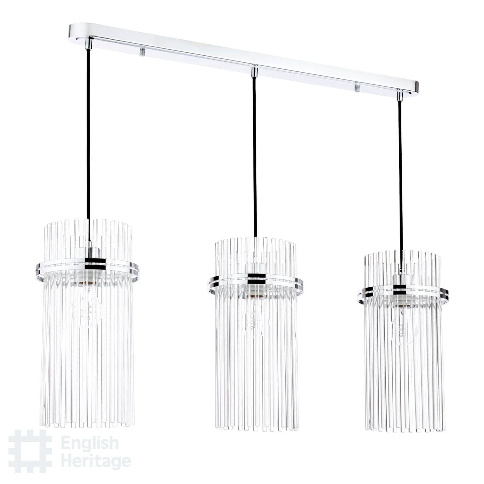 Eltham Polished Nickel 3 Light Bar Pendant