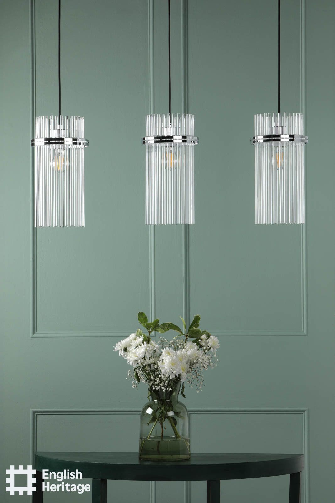 Eltham Polished Nickel 3 Light Bar Pendant
