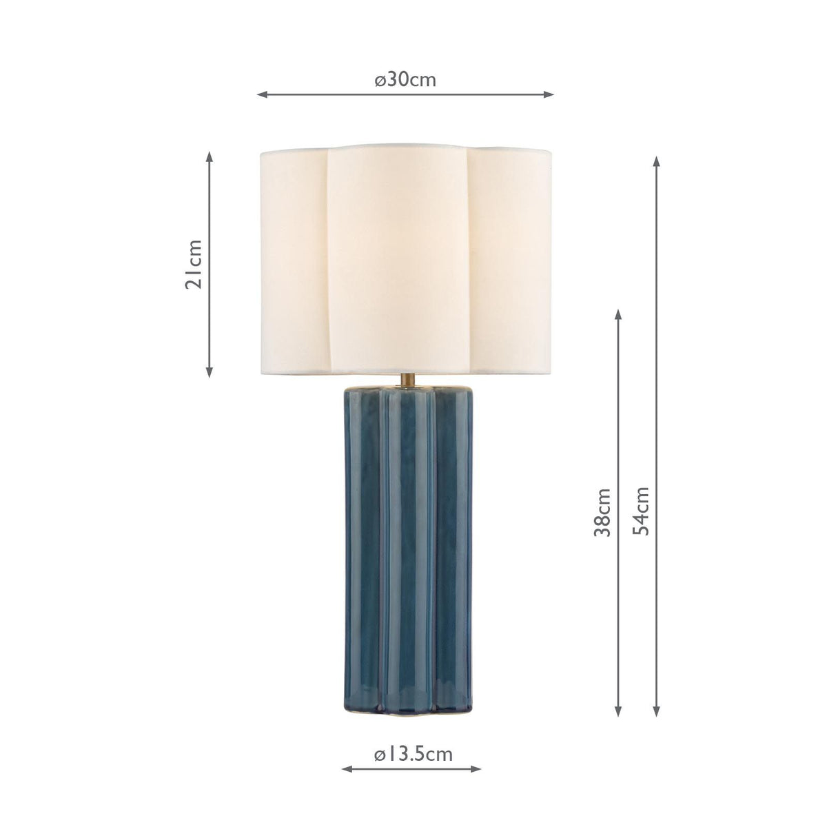 Fiyan Blue Table Lamp C/W Shade