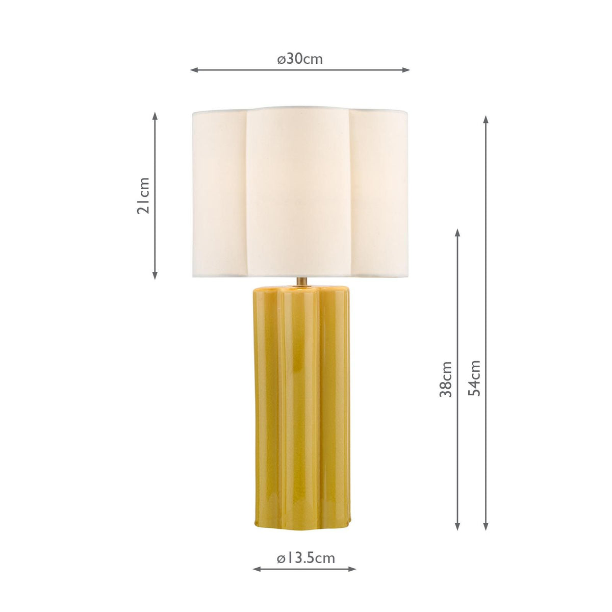 Fiyan Yellow Table Lamp C/W Shade