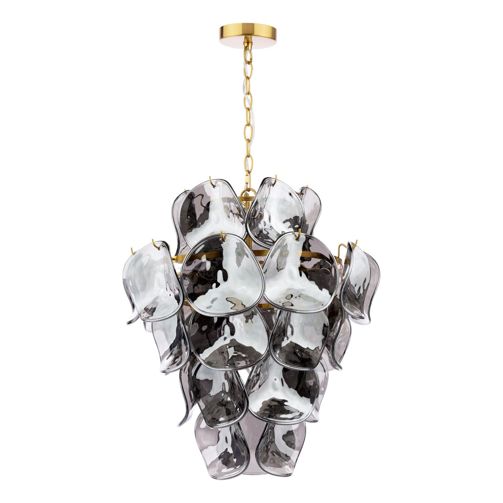 Genoa Smoked Glass & Brass Ceiling Pendant