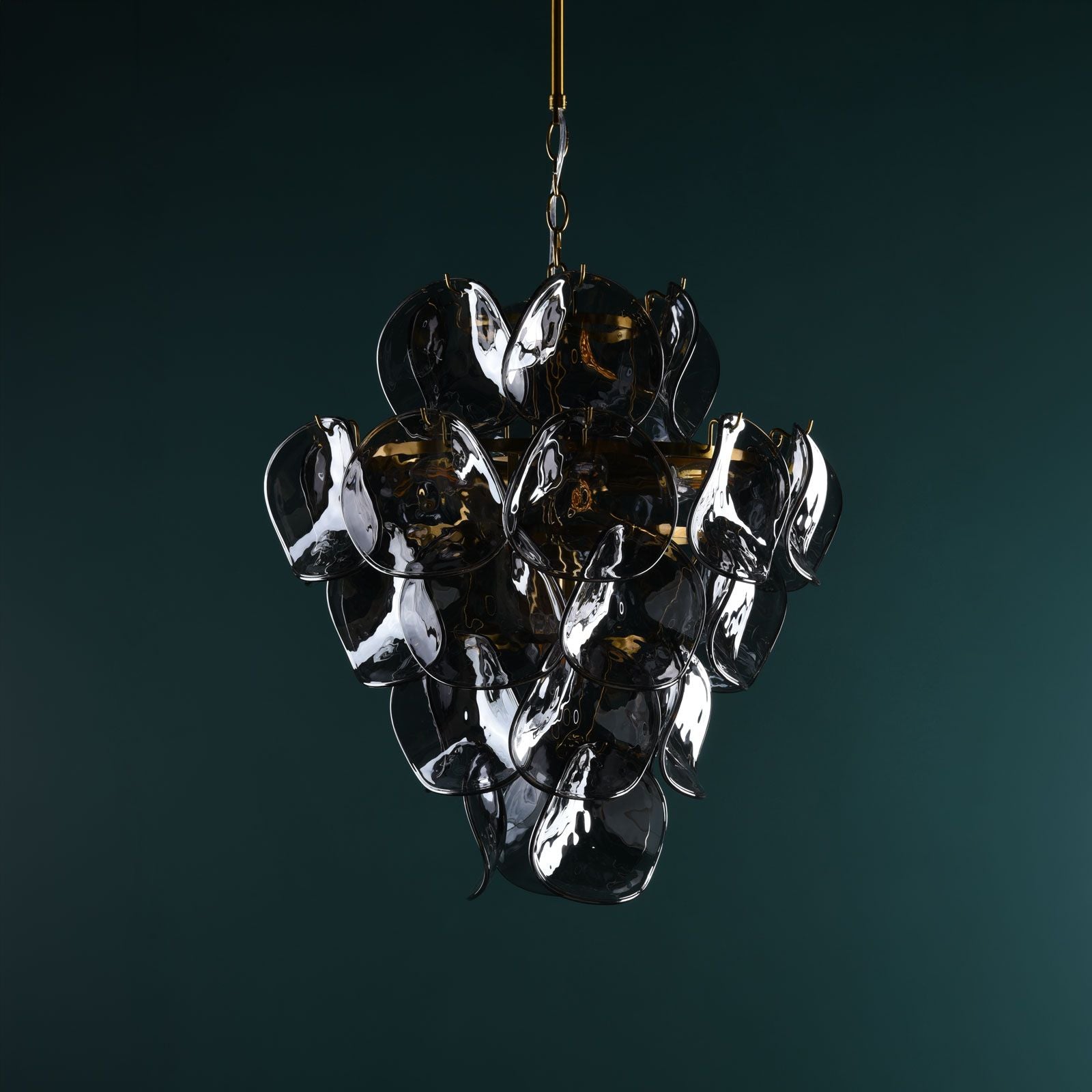 Genoa Smoked Glass & Brass Ceiling Pendant