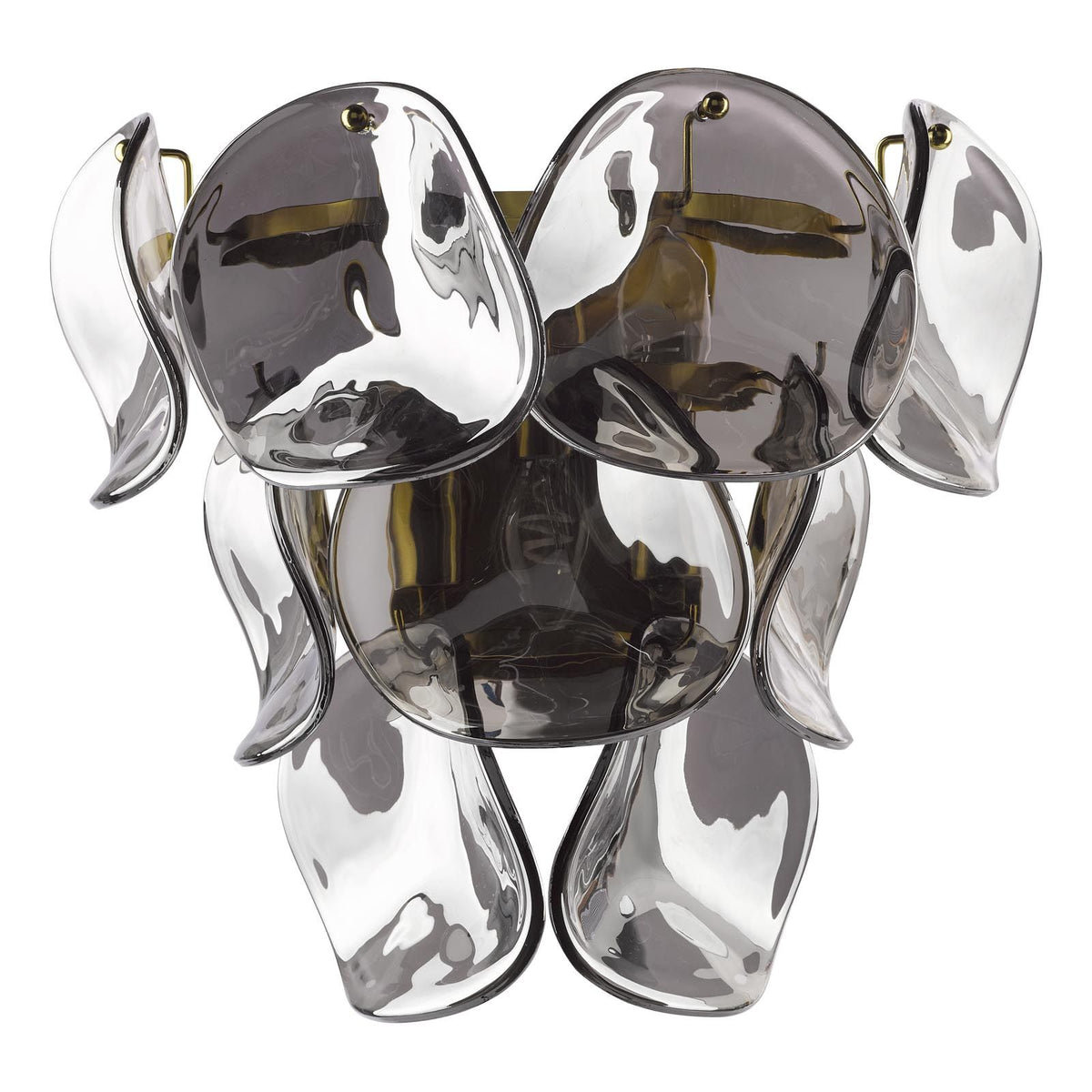 Genoa Natural Brass & Smoked Glass Wall Light