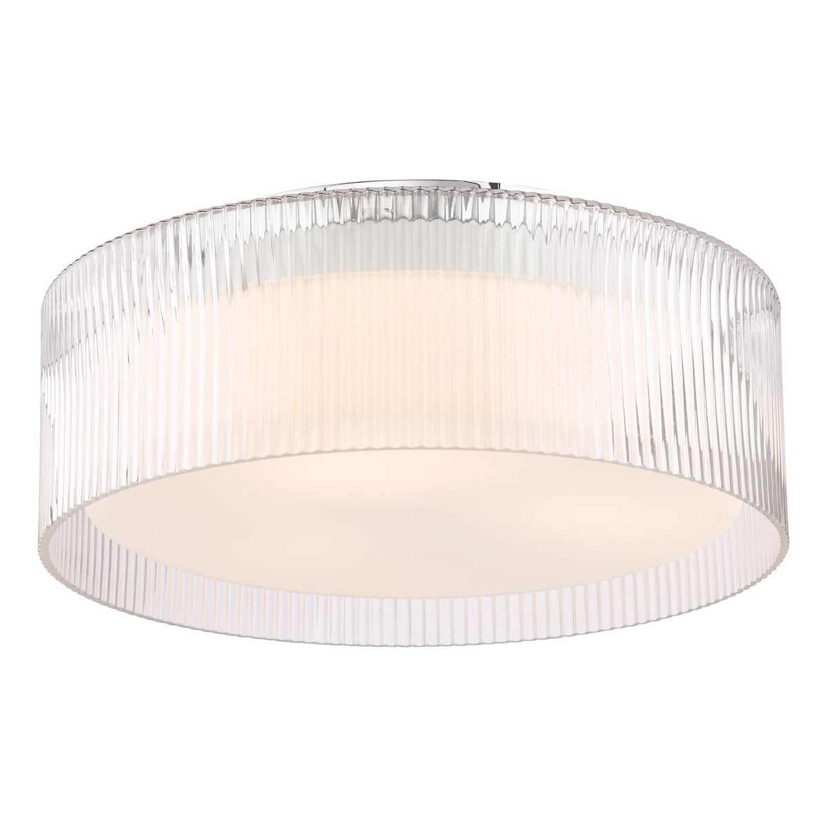 Geryon Polished Chrome Bathroom Flush Light IP44