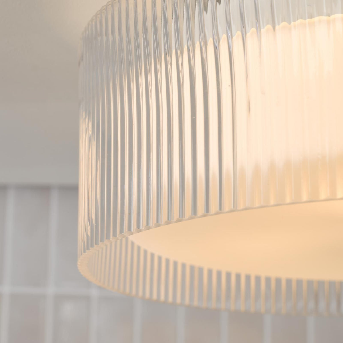Geryon Polished Chrome Bathroom Flush Light IP44