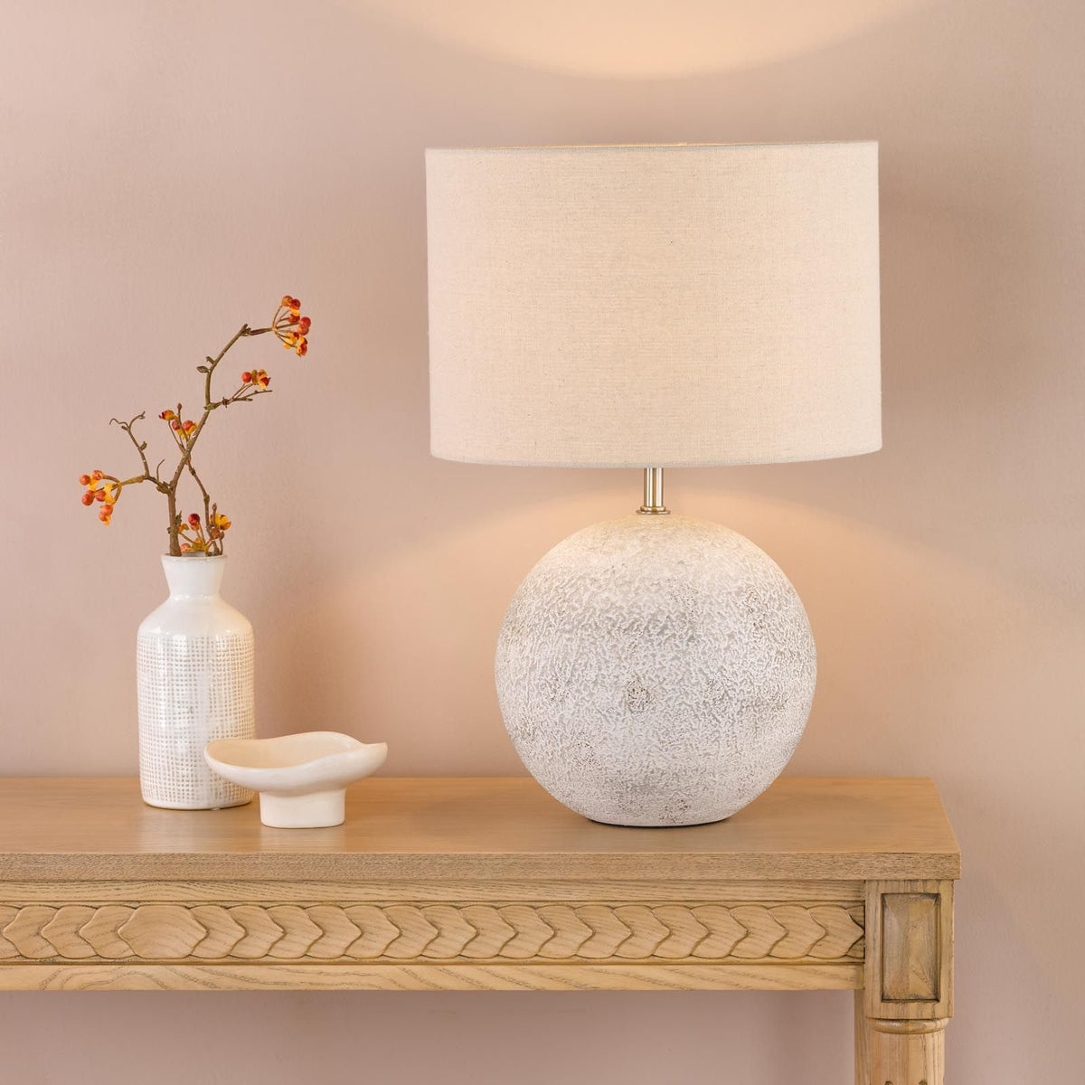 Havana Natural Ceramic Table Lamp C/W Shade