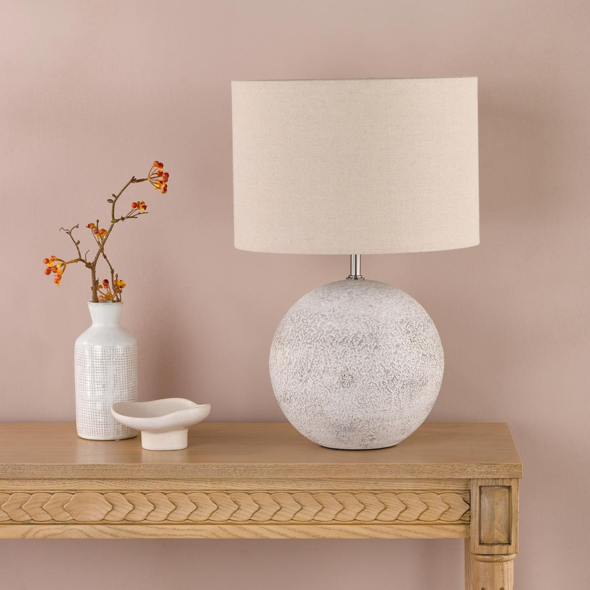 Havana Natural Ceramic Table Lamp C/W Shade