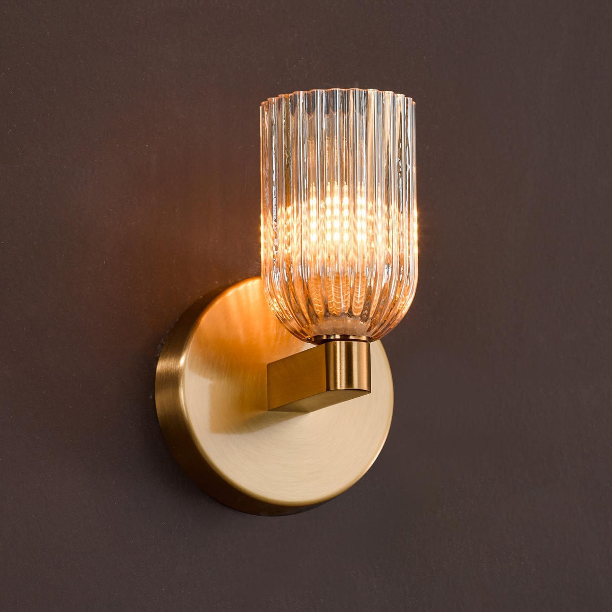 Hilaria Antique Gold Single Wall Light IP44