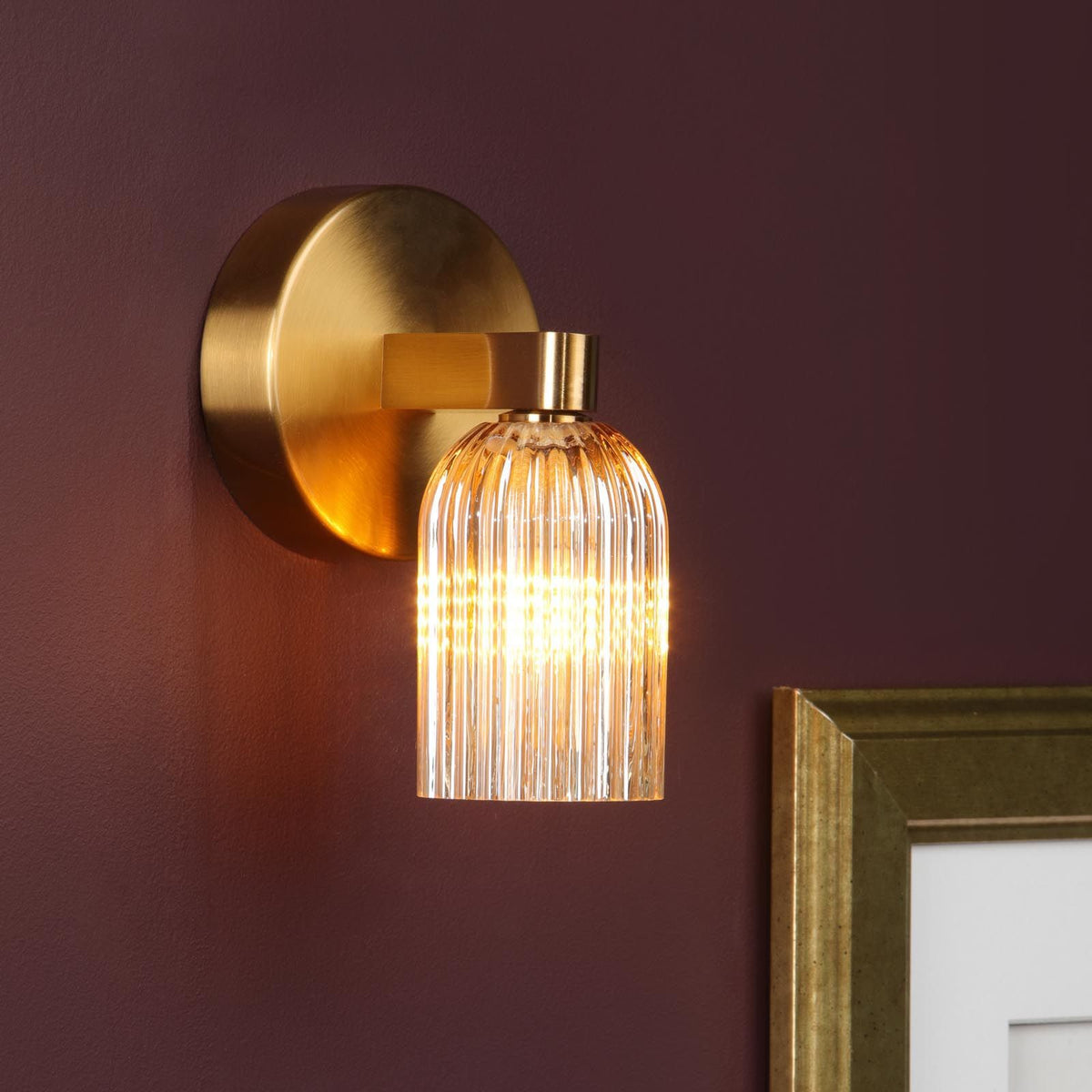 Hilaria Antique Gold Single Wall Light IP44