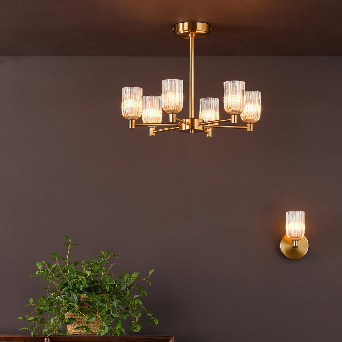 Hilaria Antique Gold Single Wall Light IP44