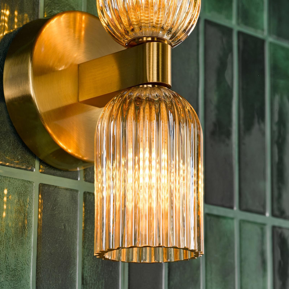 Hilaria Antique Gold Double Wall Light IP44