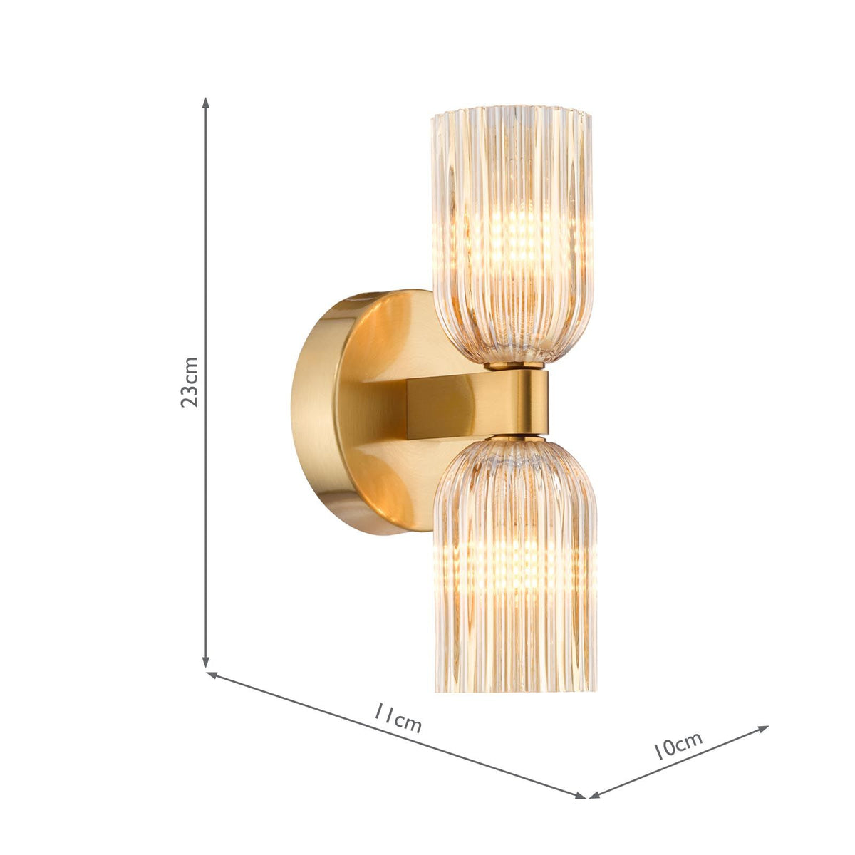Hilaria Antique Gold Double Wall Light IP44