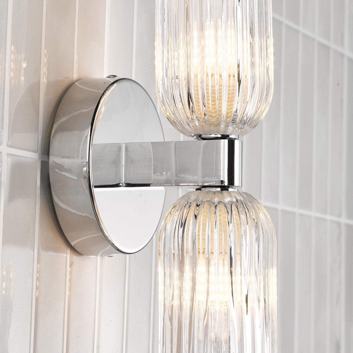 Hilaria Polished Chrome Double Wall Light IP44