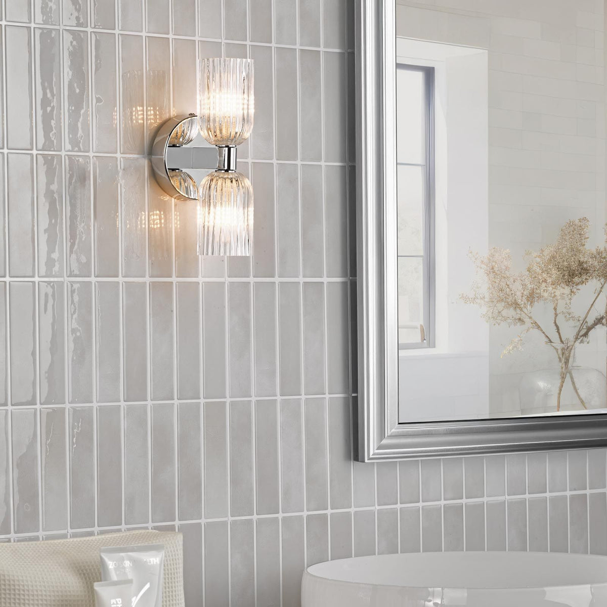 Hilaria Polished Chrome Double Wall Light IP44
