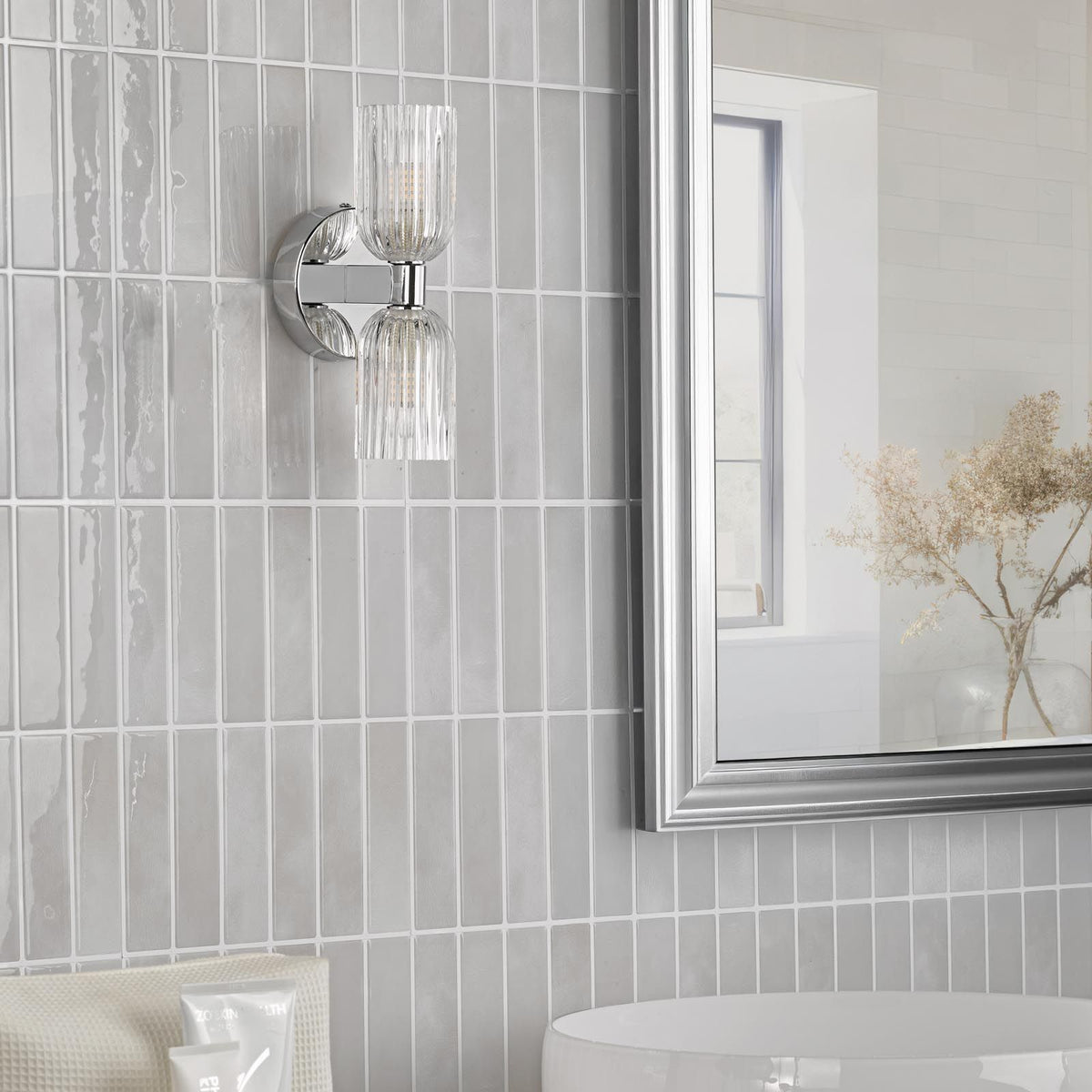 Hilaria Polished Chrome Double Wall Light IP44