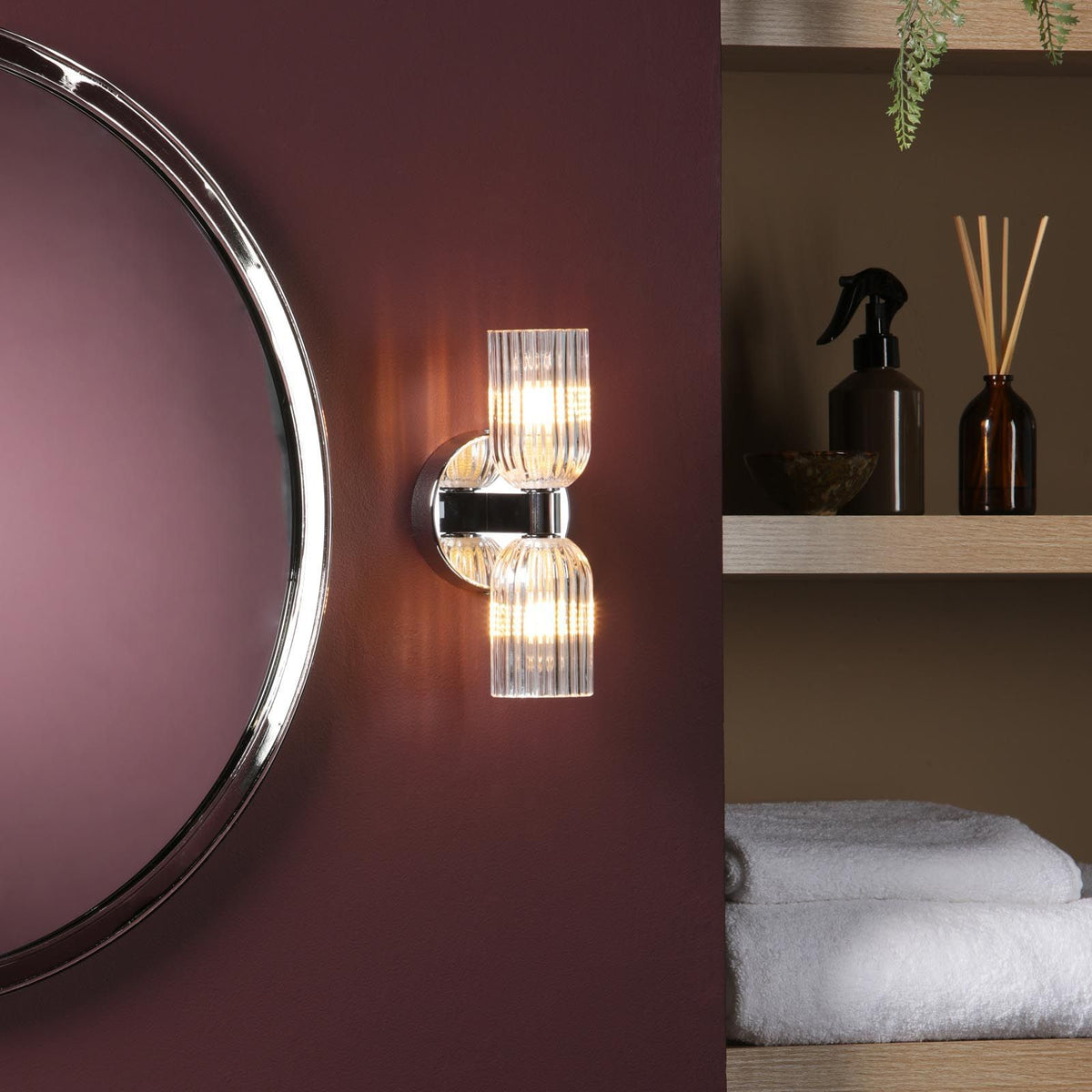Hilaria Polished Chrome Double Wall Light IP44