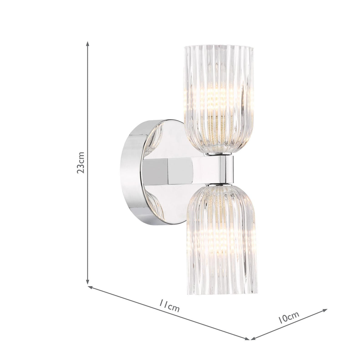 Hilaria Polished Chrome Double Wall Light IP44