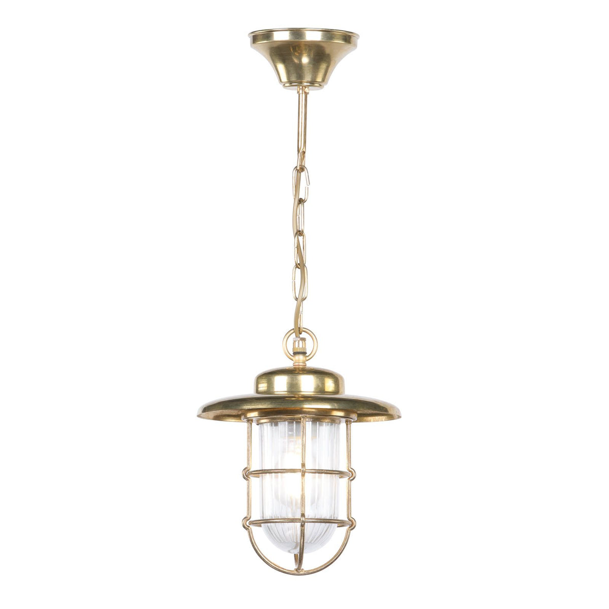 Humber Natural Brass Outdoor Pendant IP44