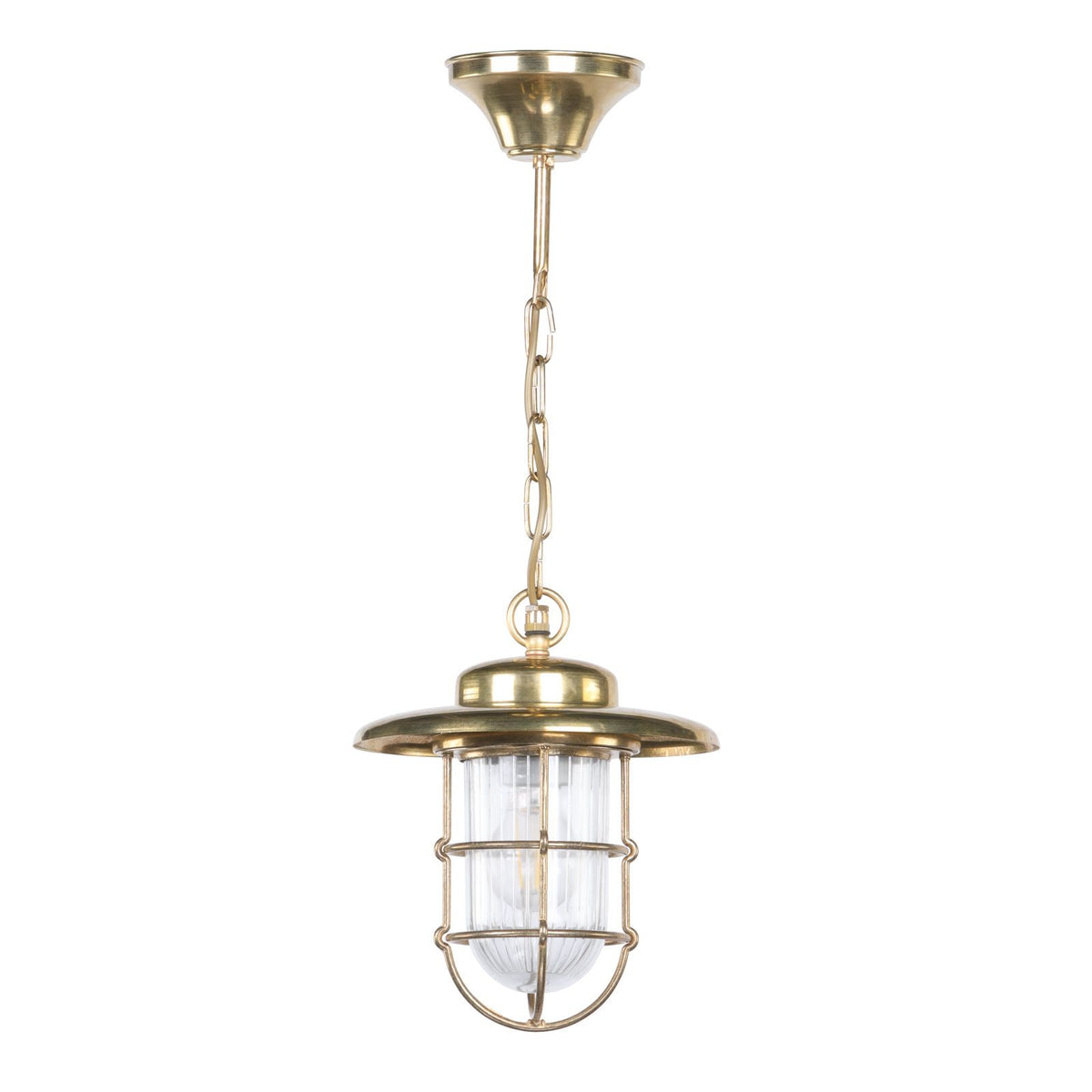 Humber Natural Brass Outdoor Pendant IP44