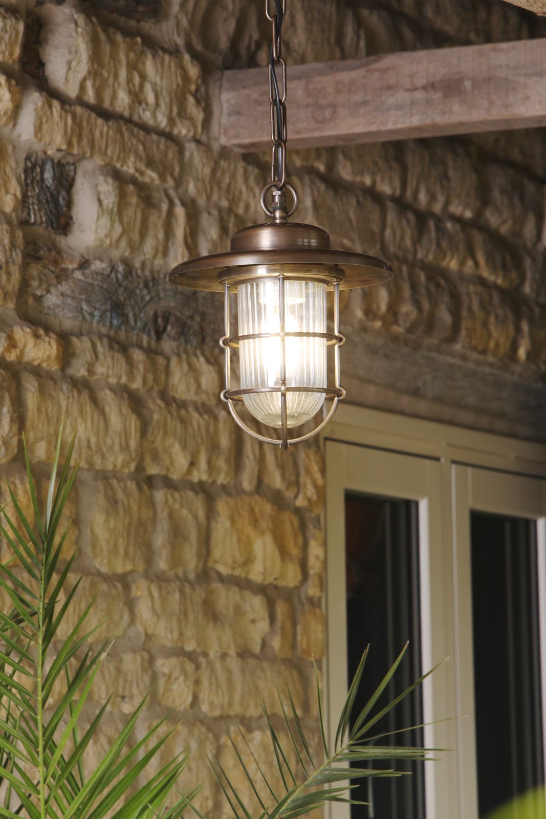Humber Antique Brass Outdoor Pendant IP44
