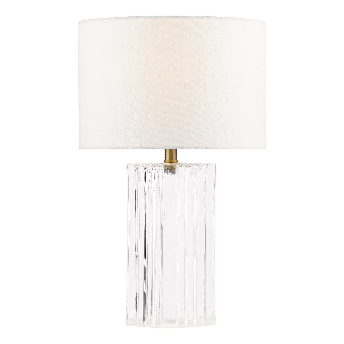 Iggy Ribbed Glass Table Lamp C/W Shade