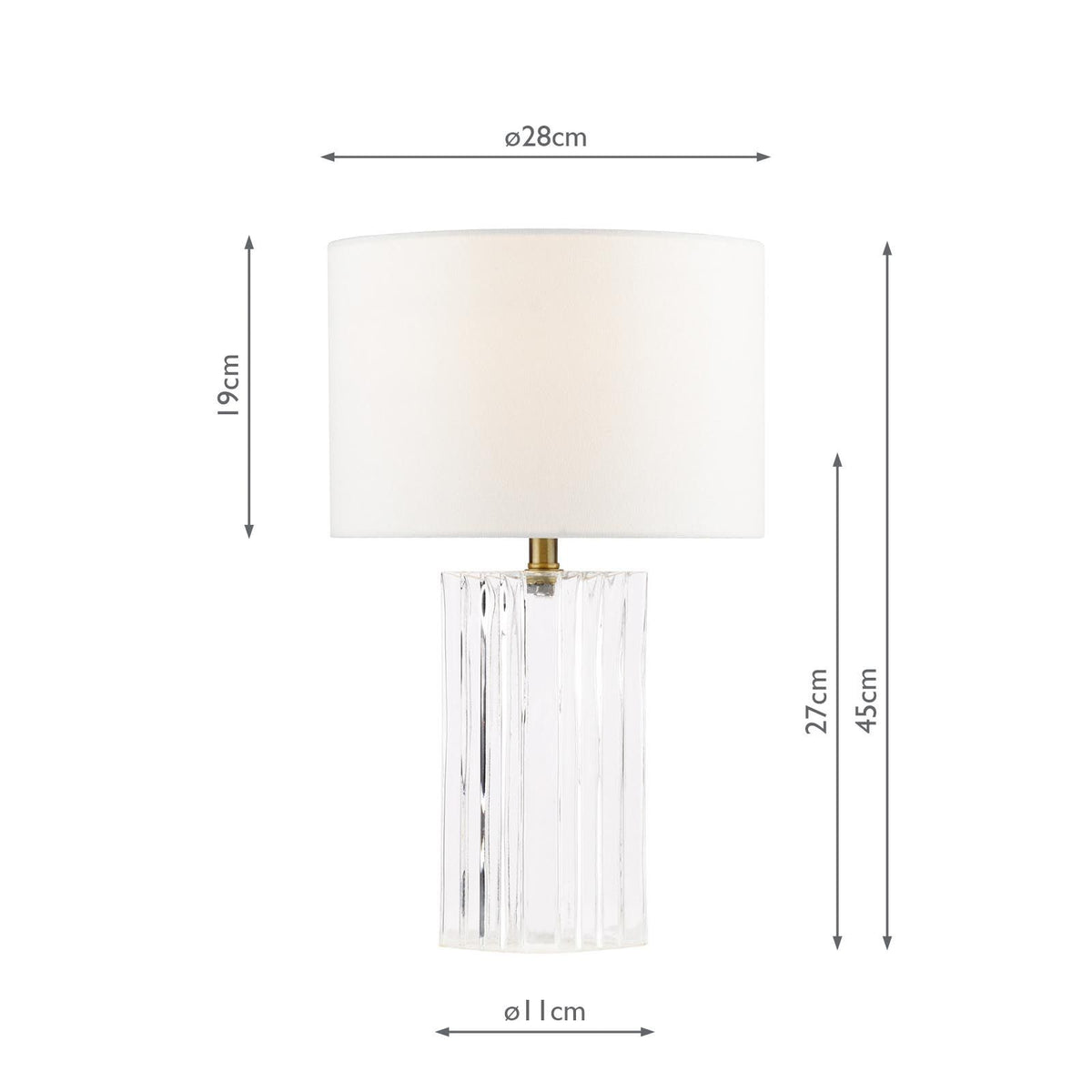 Iggy Ribbed Glass Table Lamp C/W Shade