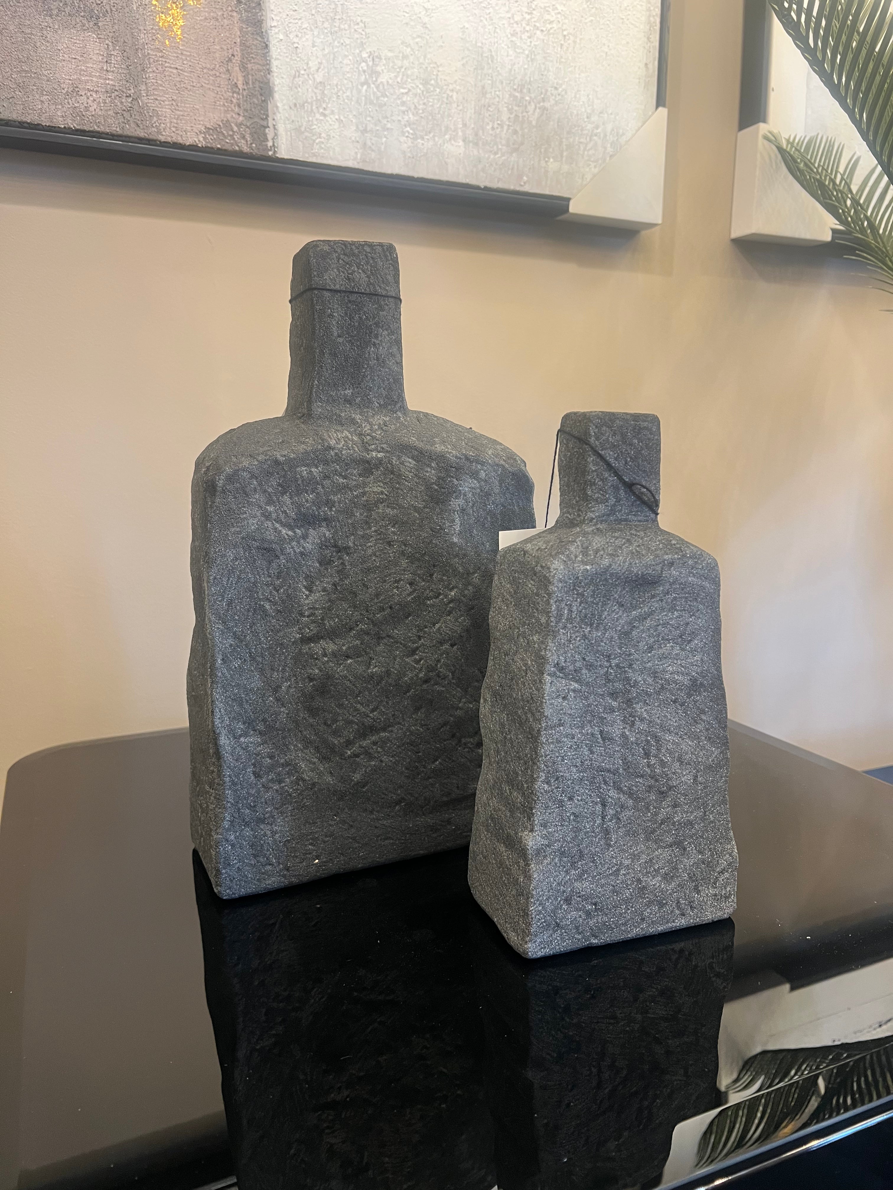 Small Modern Black Textured Ceramic