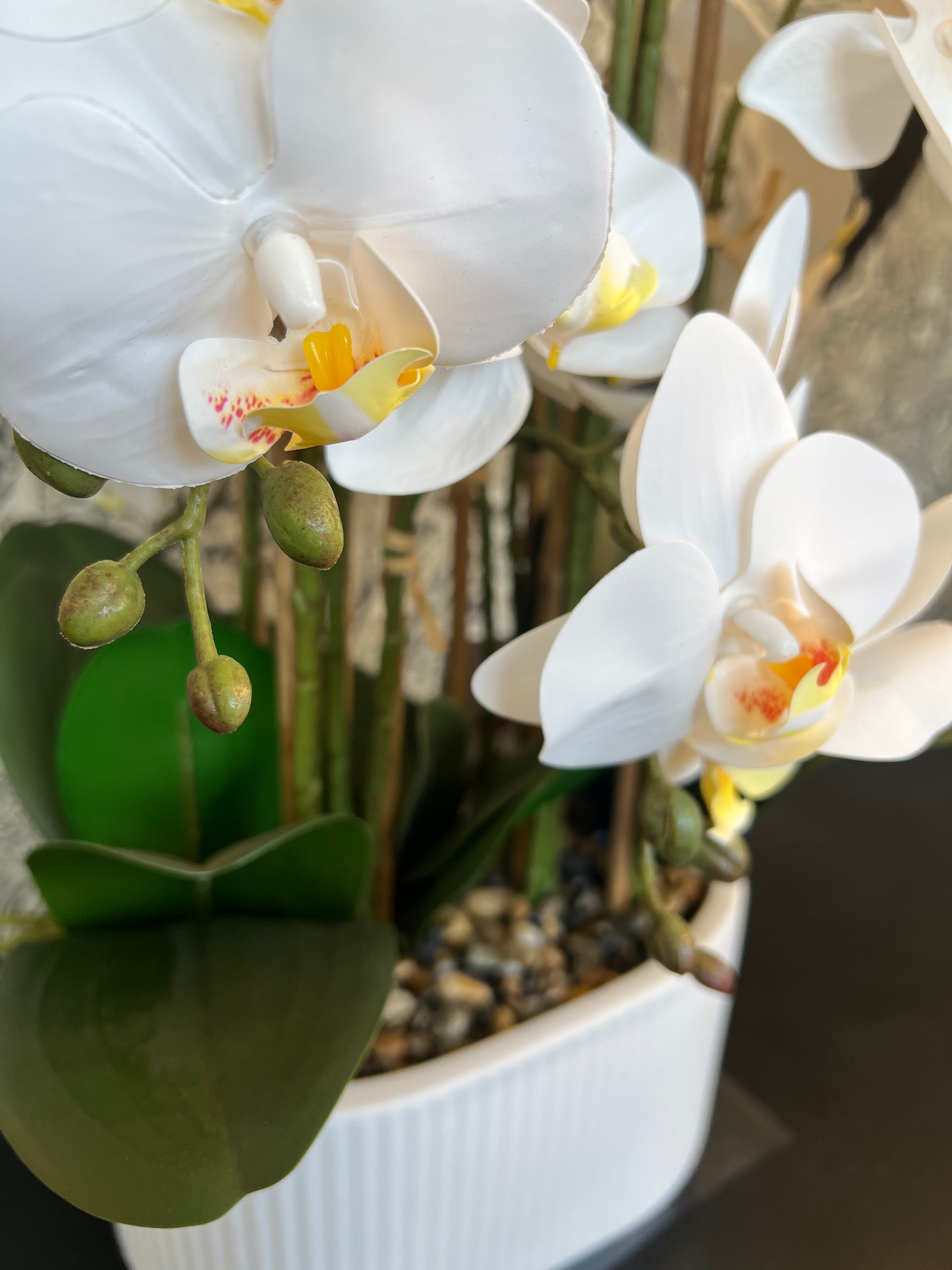 Artificial White Orchid Arrangement
