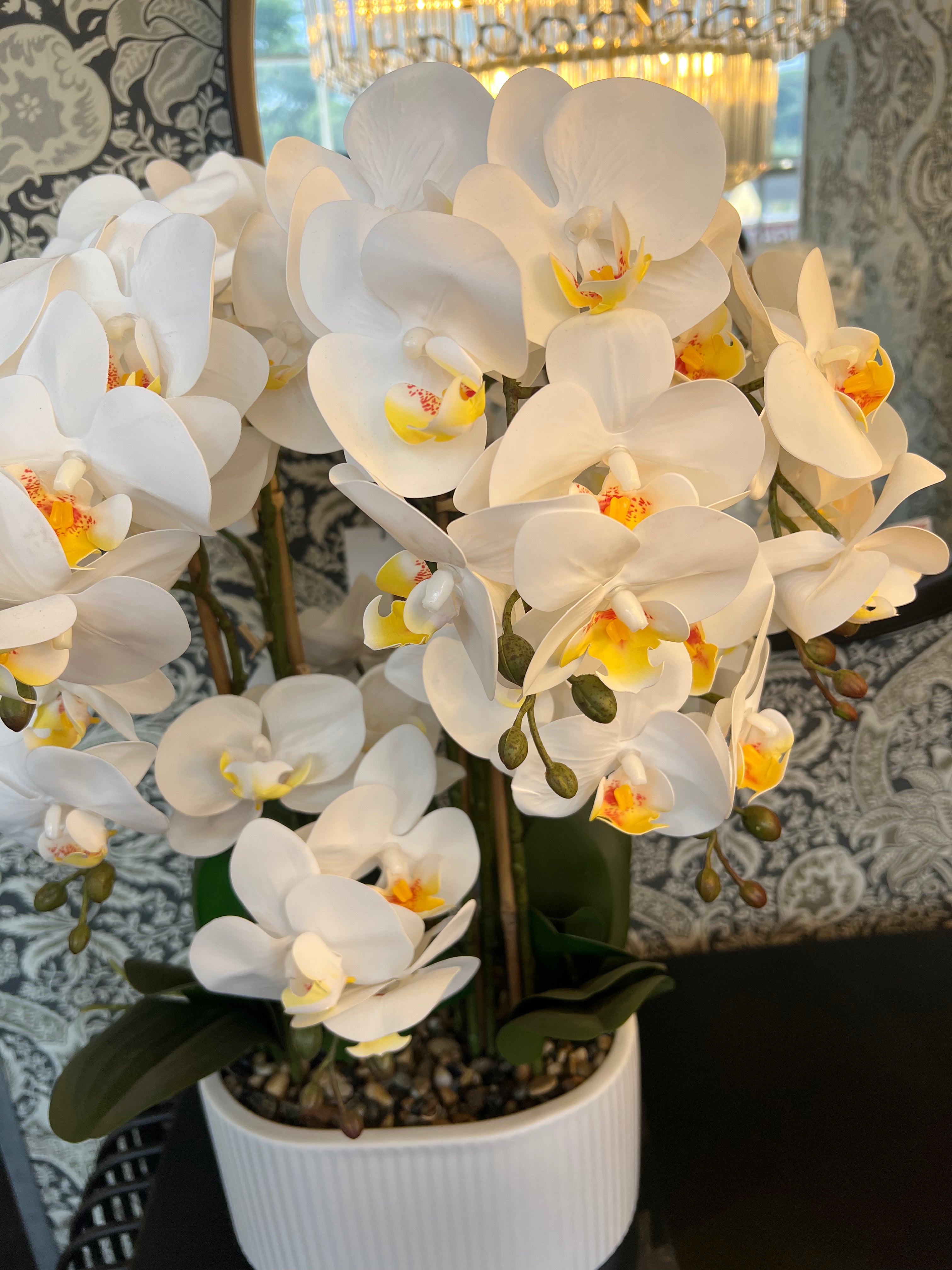 Artificial White Orchid Arrangement