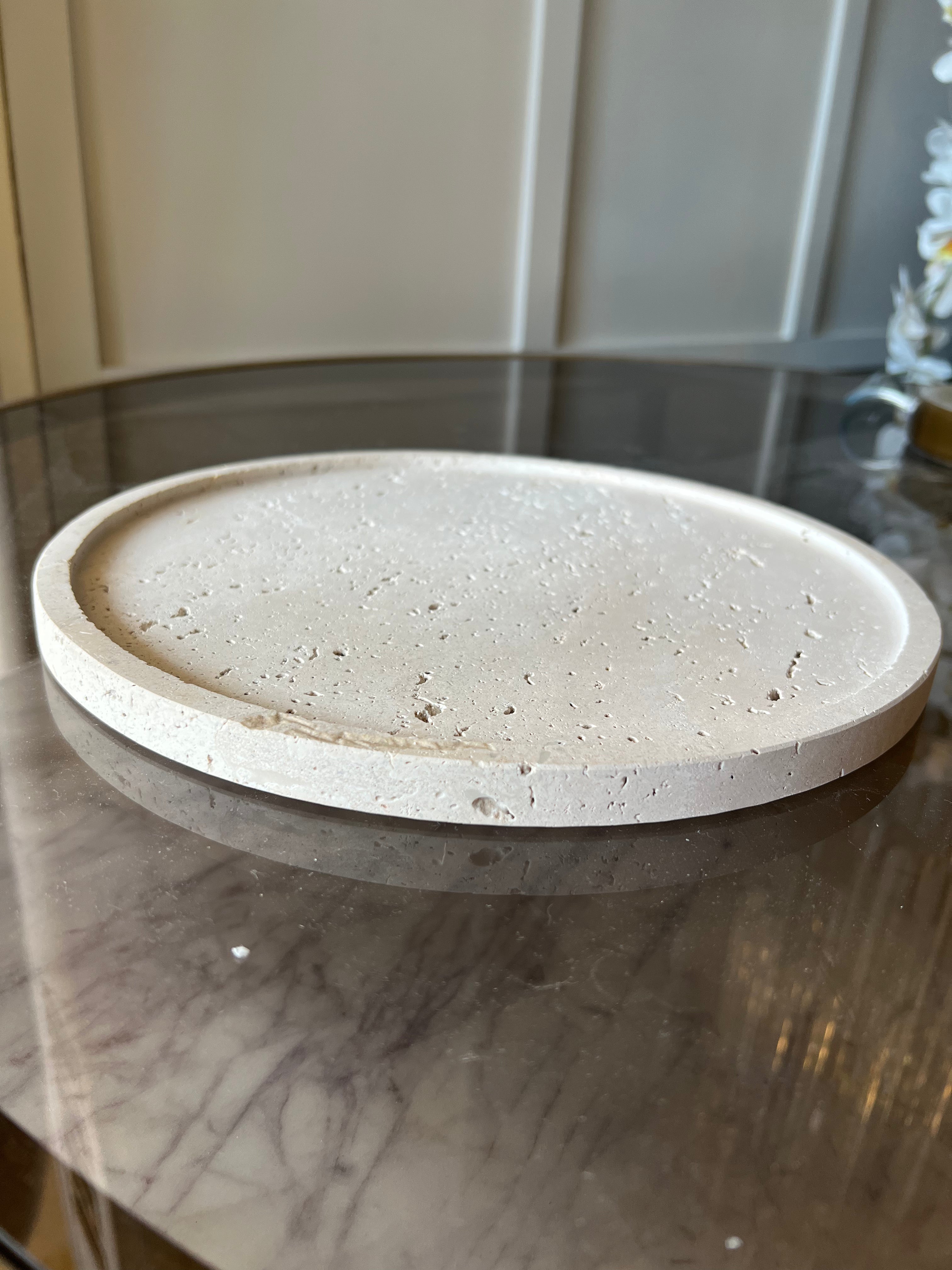 Beige Stone Circular Plate