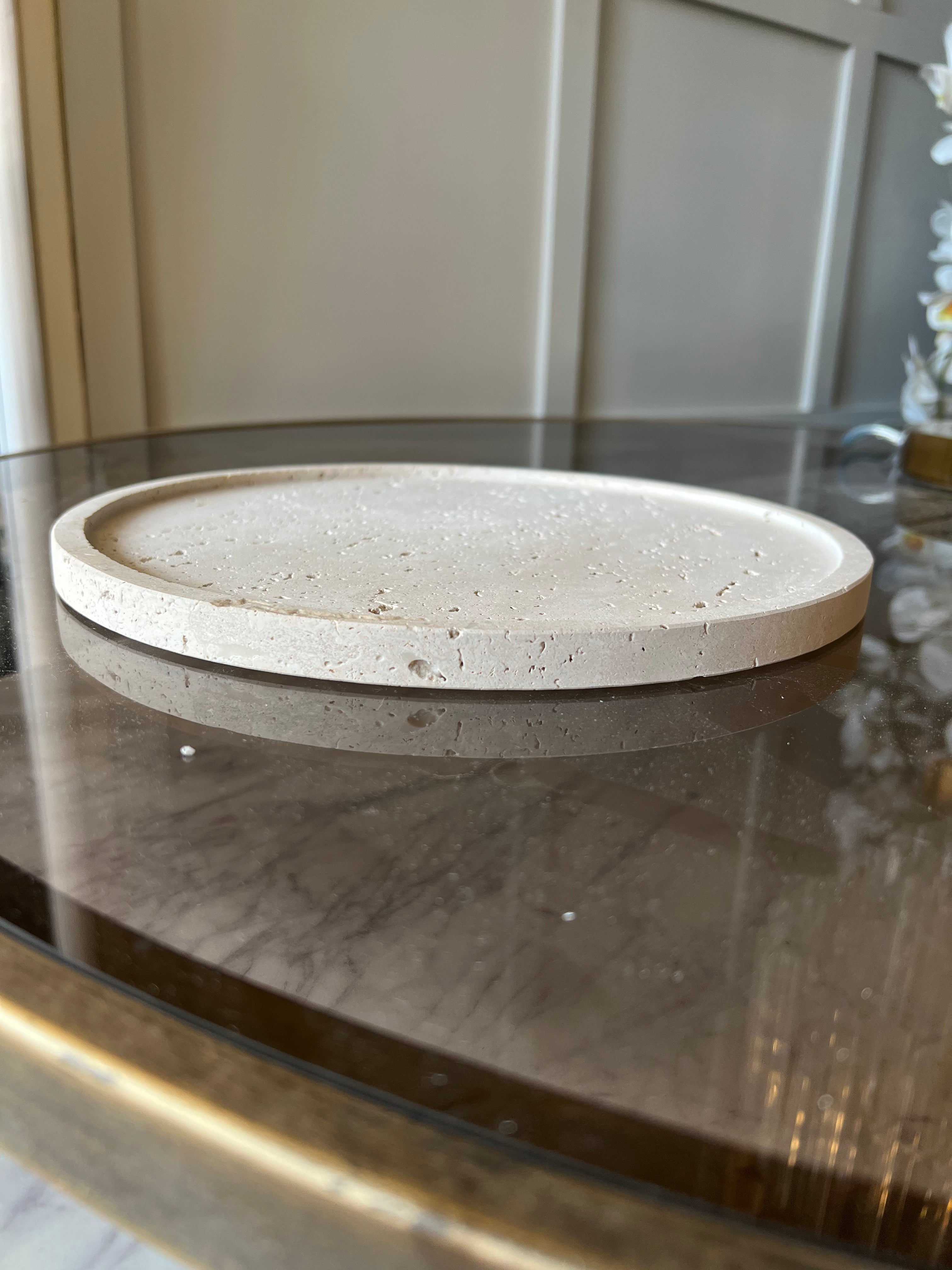 Beige Stone Circular Plate