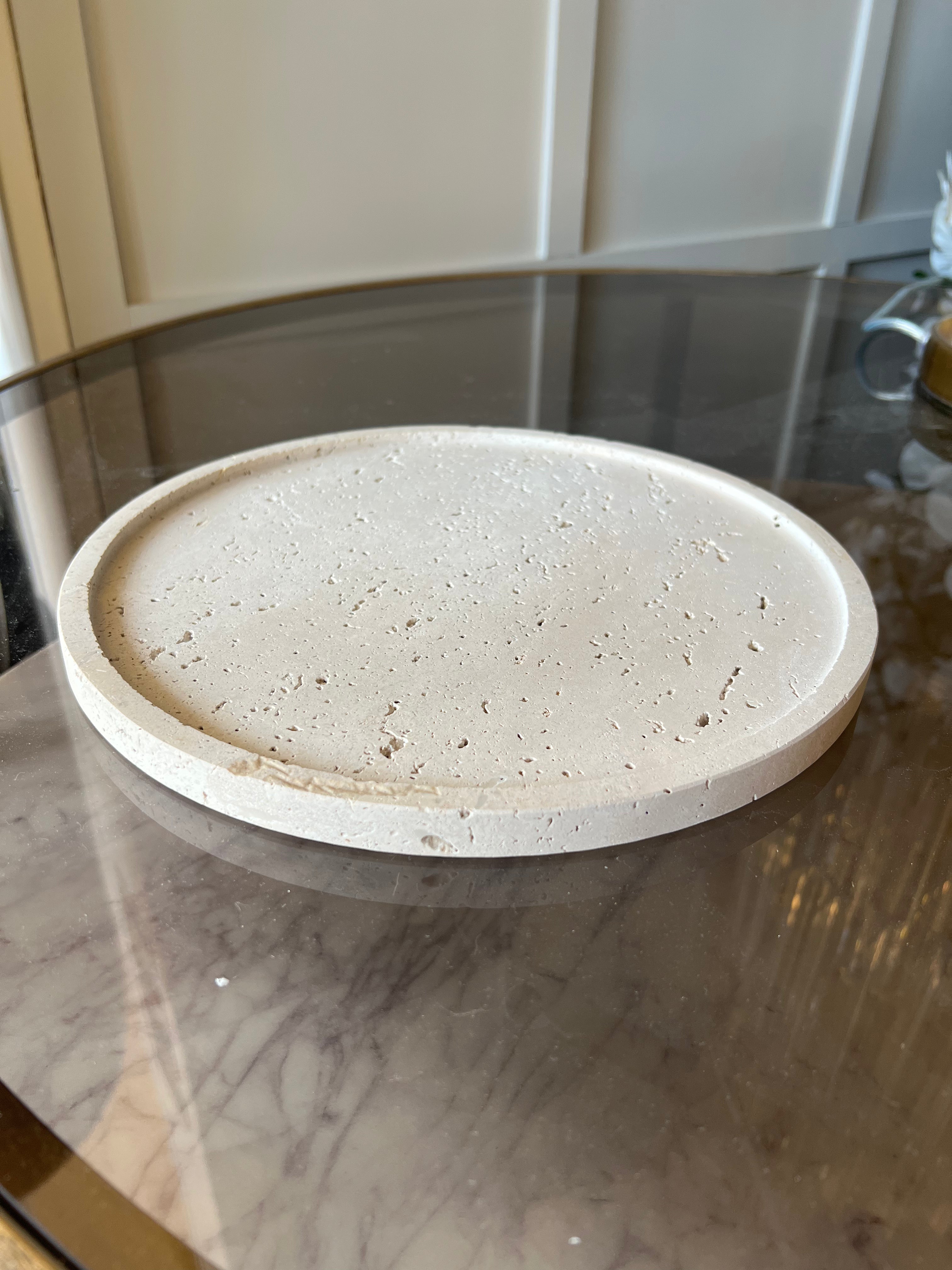 Beige Stone Circular Plate
