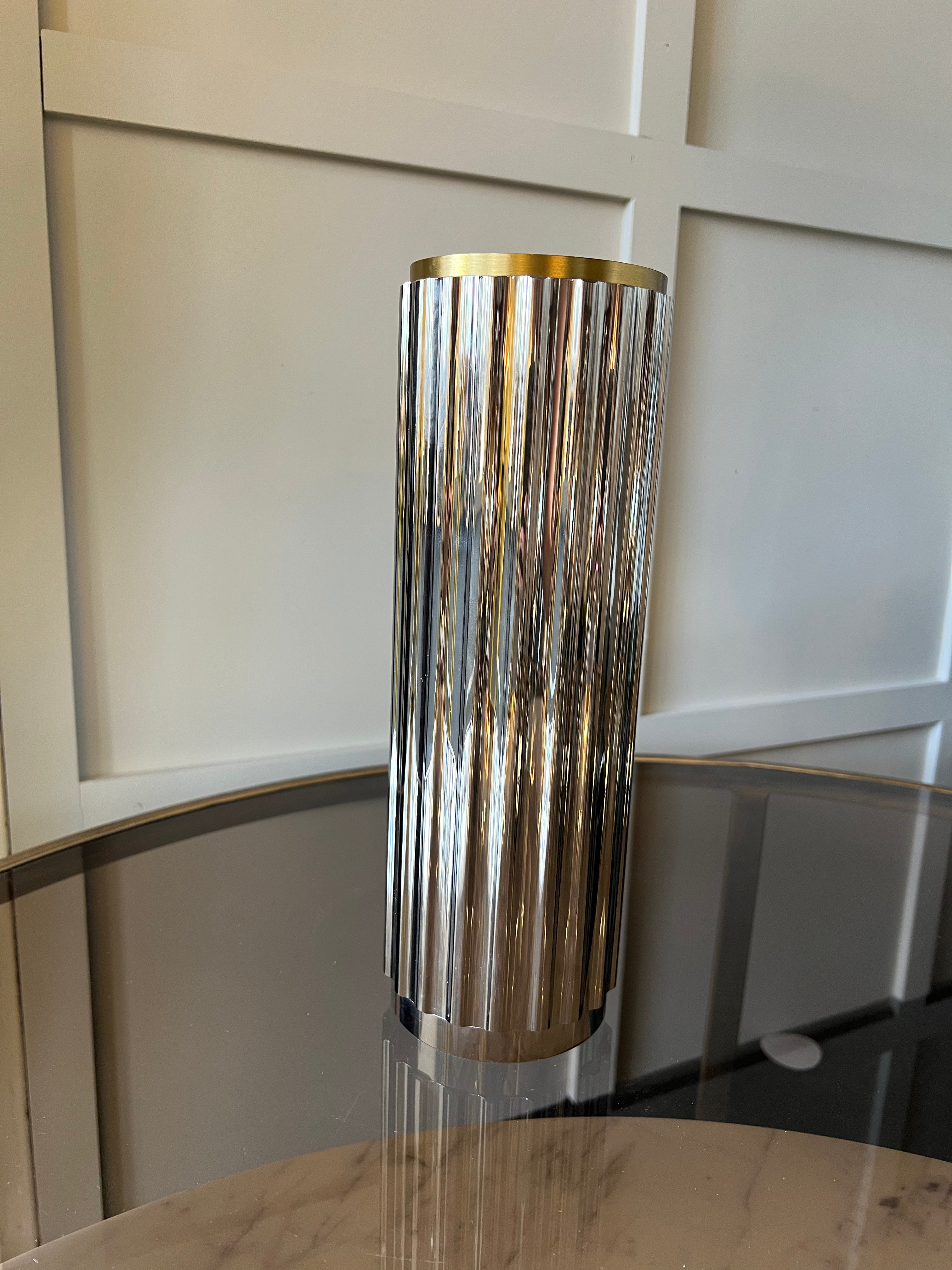 Small Smoked Glass & Gold Decorative Glass Vase