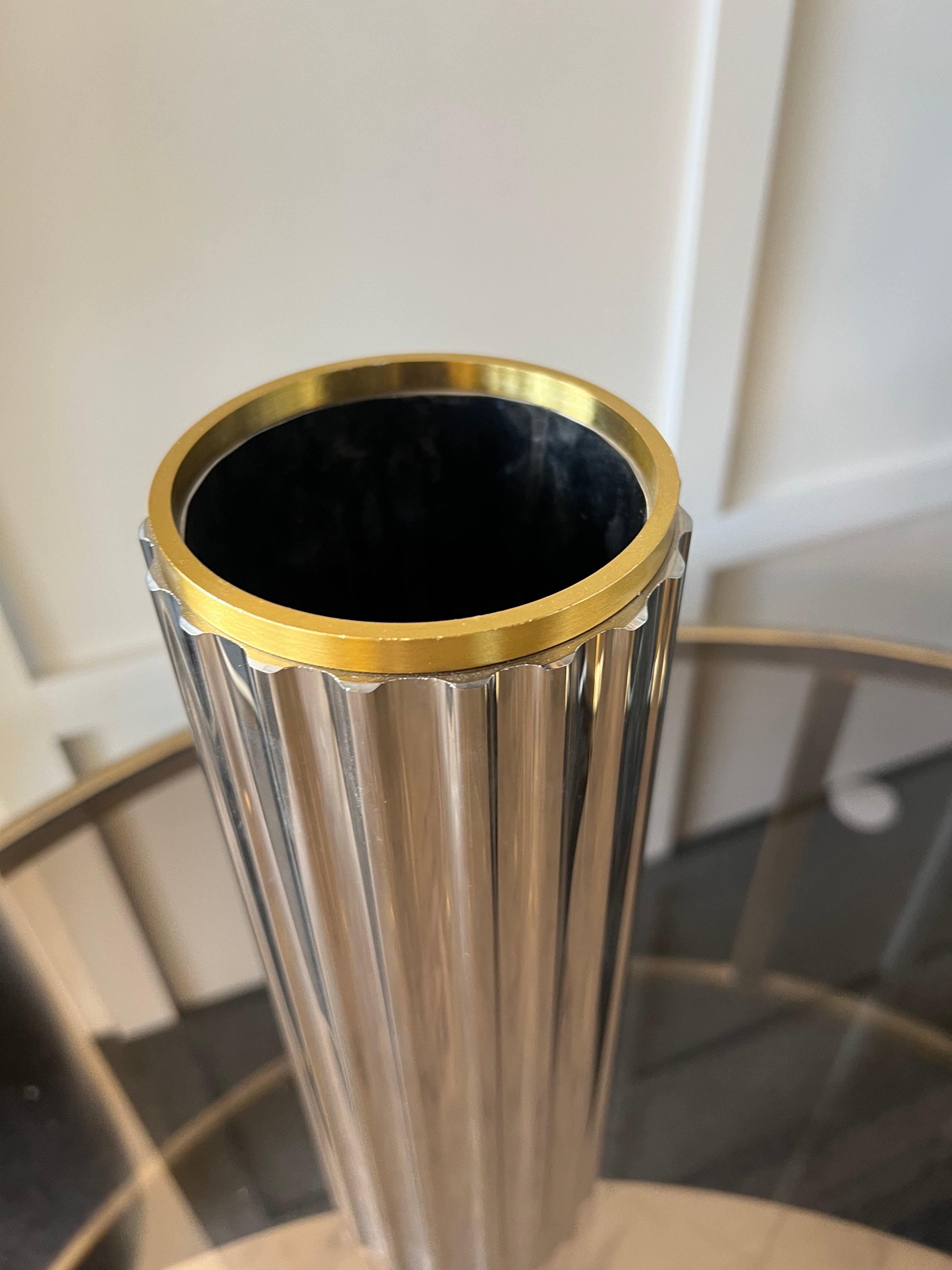 Small Smoked Glass & Gold Decorative Glass Vase